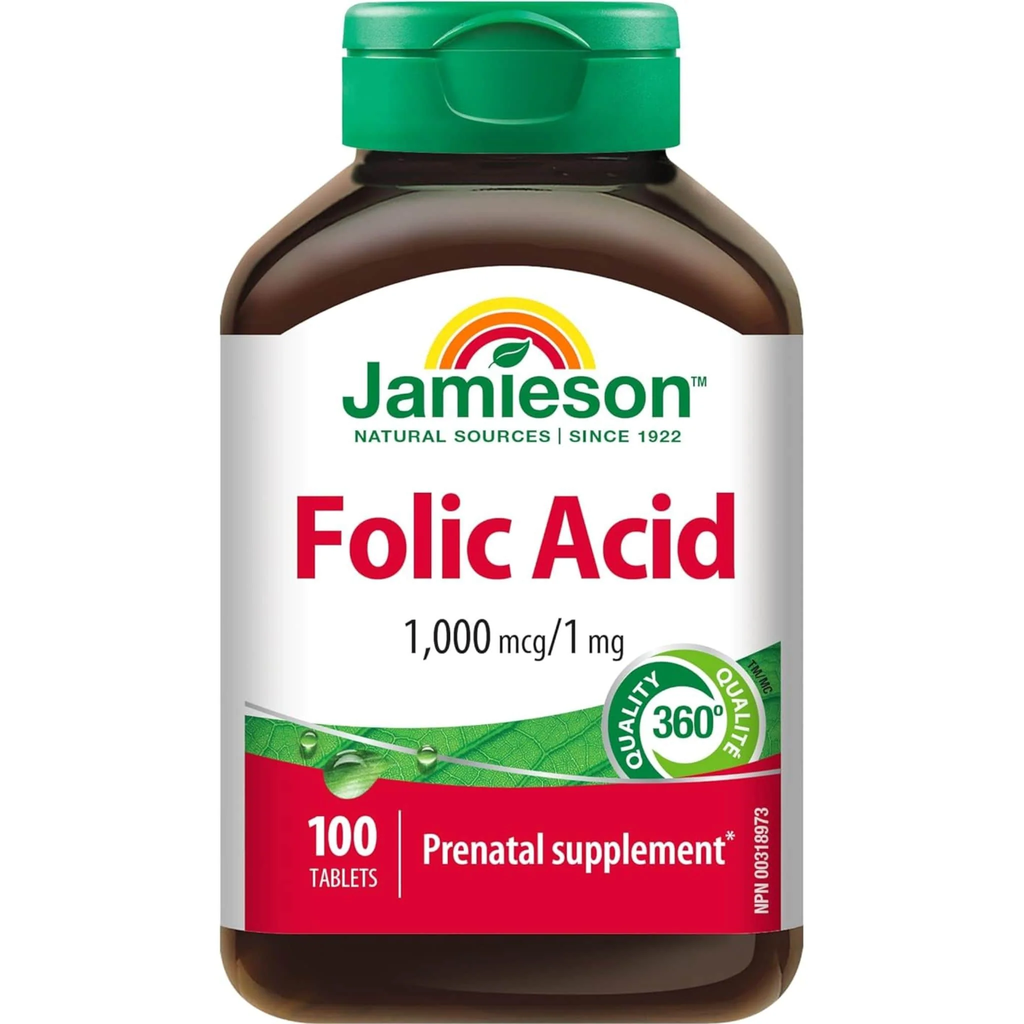Jamieson Folic Acid, 1000mcg, 100 Tablets