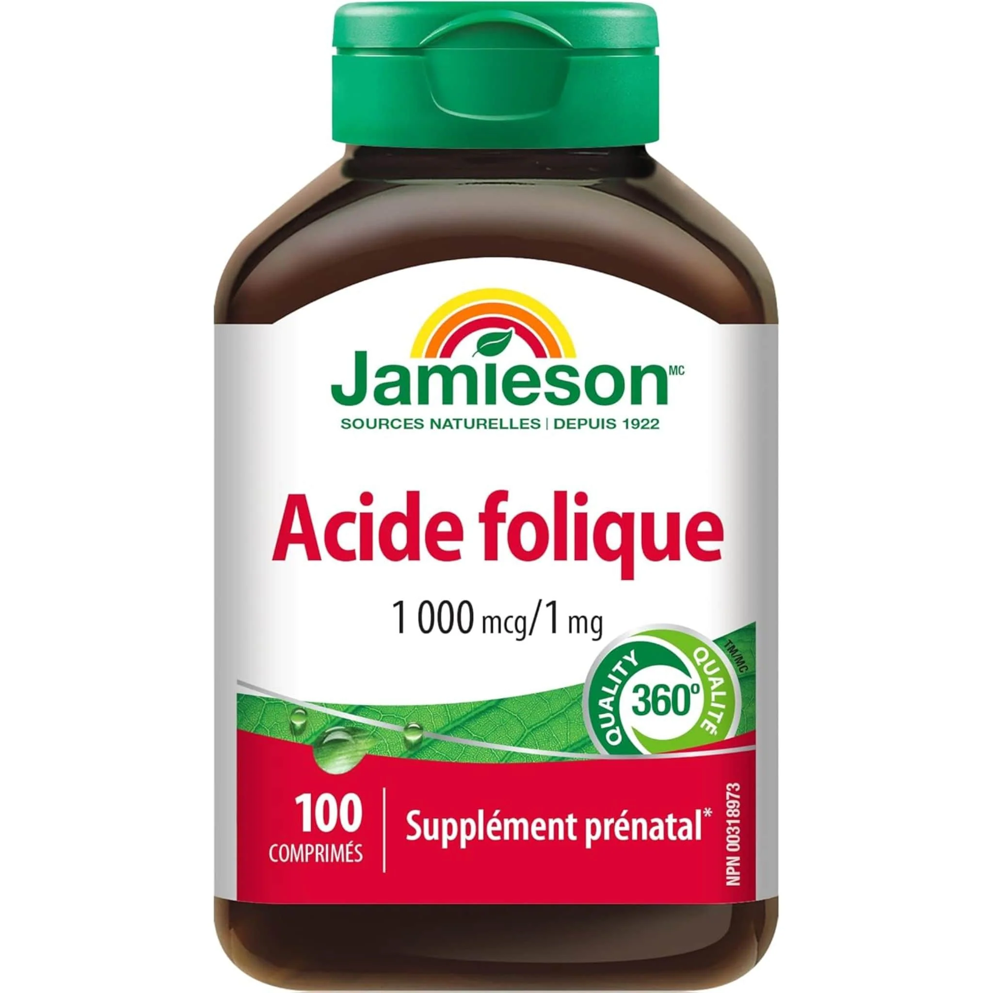 Jamieson Folic Acid, 1000mcg, 100 Tablets - Image 2