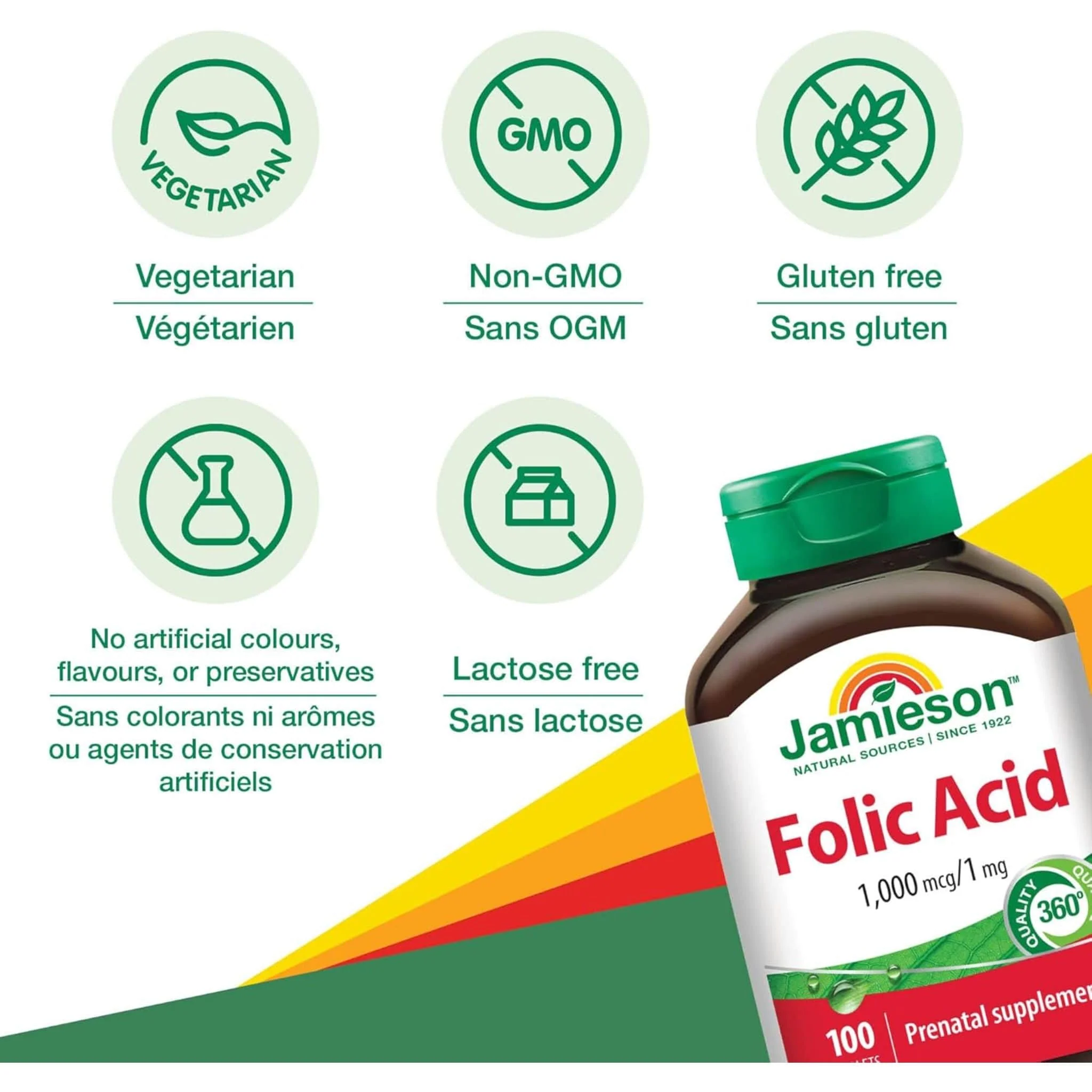 Jamieson Folic Acid, 1000mcg, 100 Tablets - Image 4