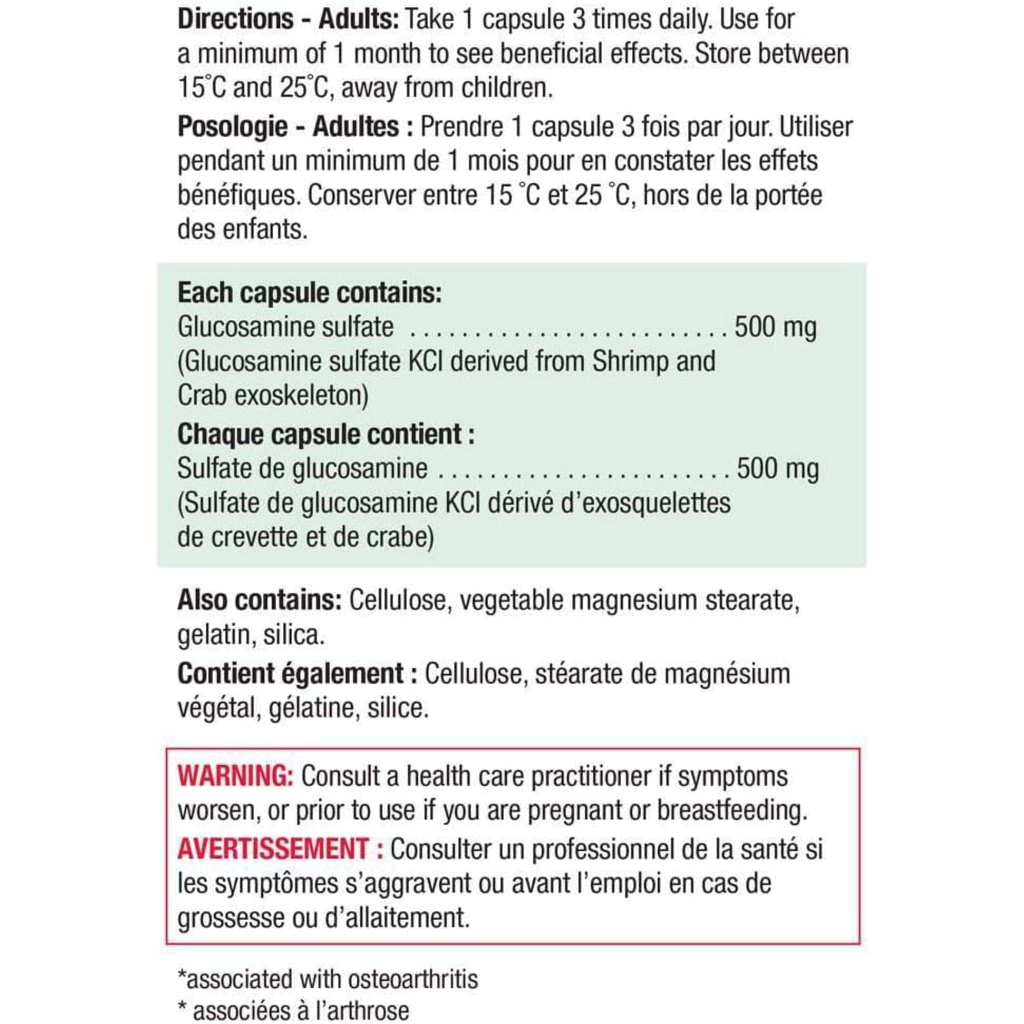 Jamieson Glucosamine 500mg, 360 Capsules - Image 2
