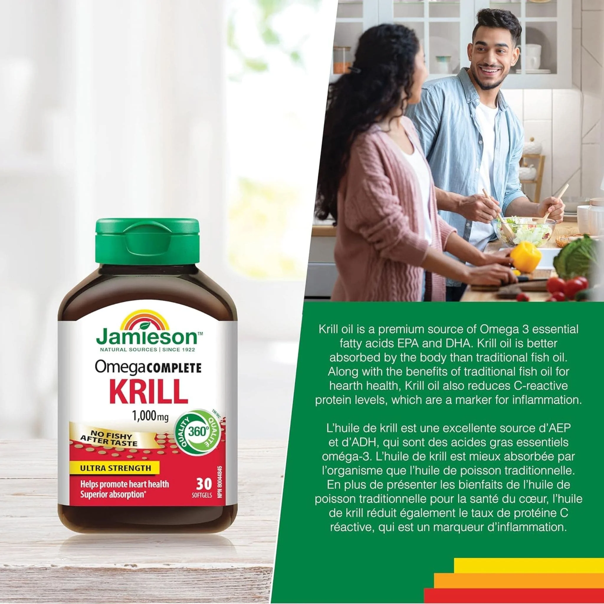 Jamieson Krill Oil, Ultra Strength, 1000mg, 30 Softgels - Image 5
