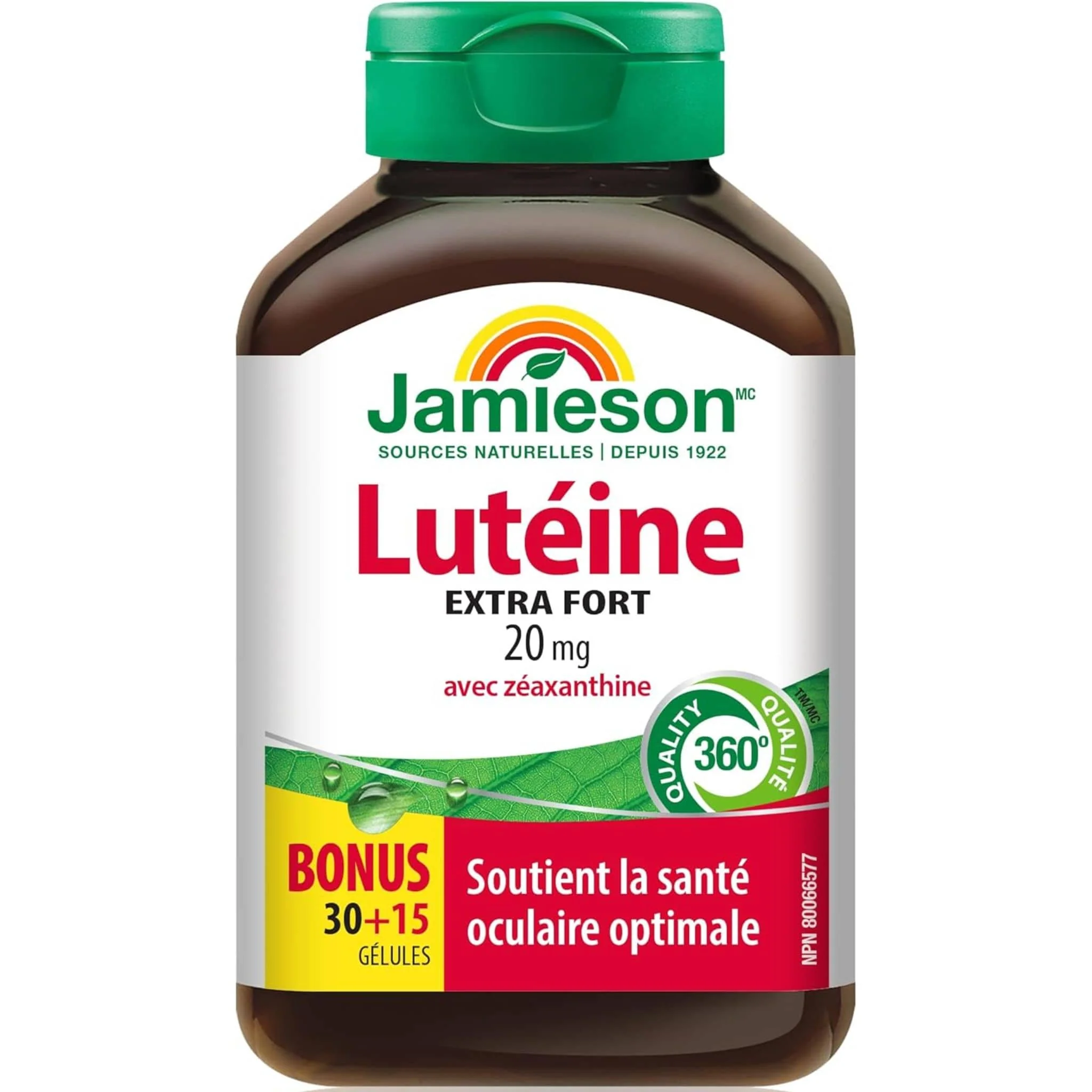 Jamieson Lutein, Extra Strength, 20mg, 30+15 Free Softgels - Image 2