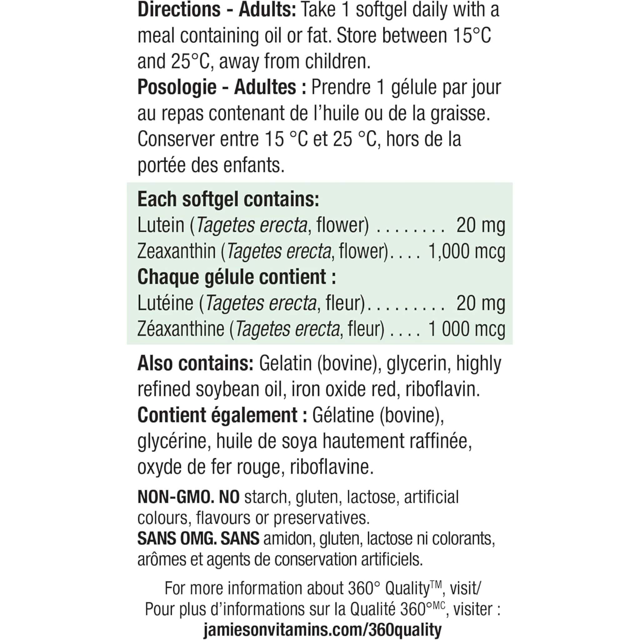 Jamieson Lutein, Extra Strength, 20mg, 30+15 Free Softgels - Image 5