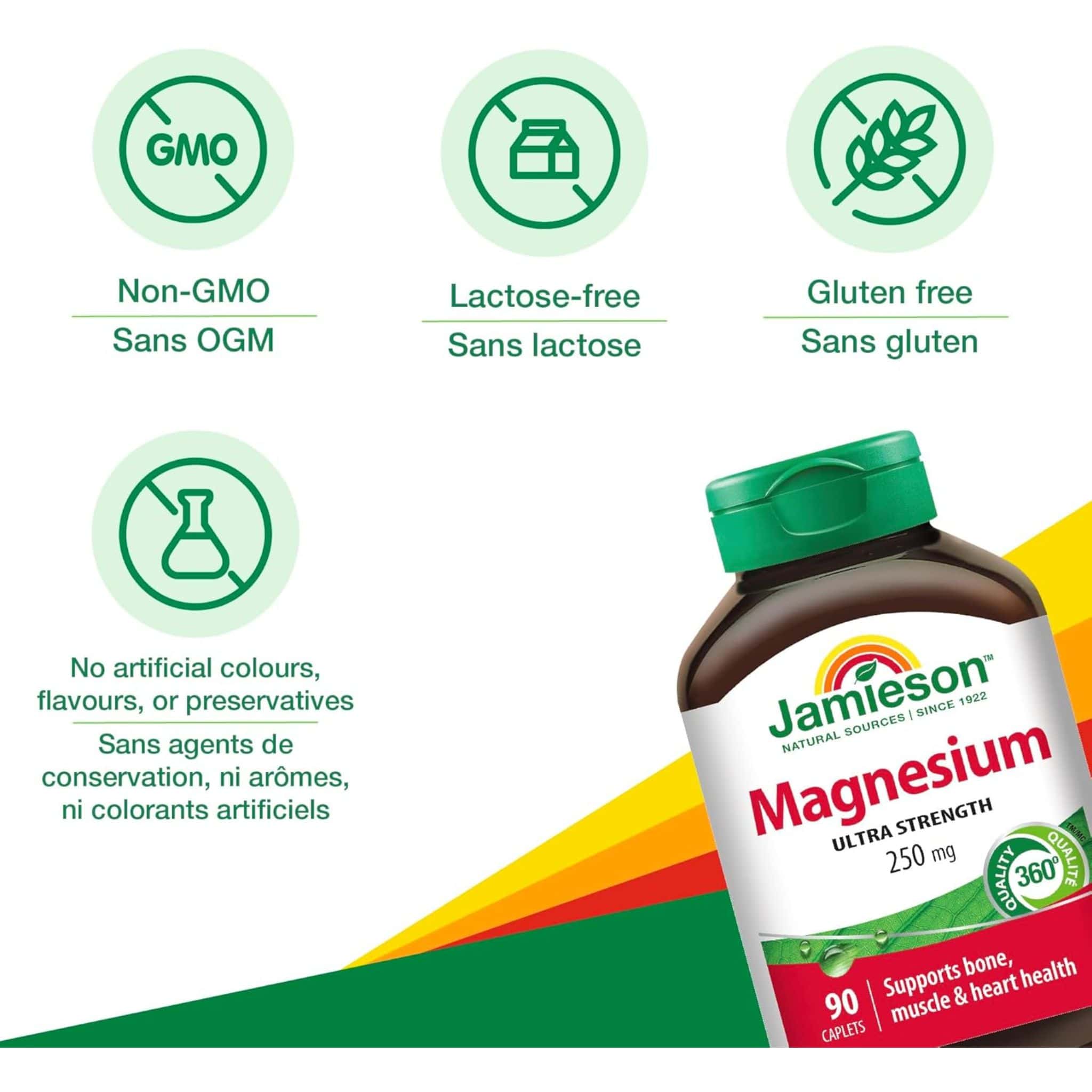 Jamieson Magnesium 250mg, 90 Caplets - Image 4