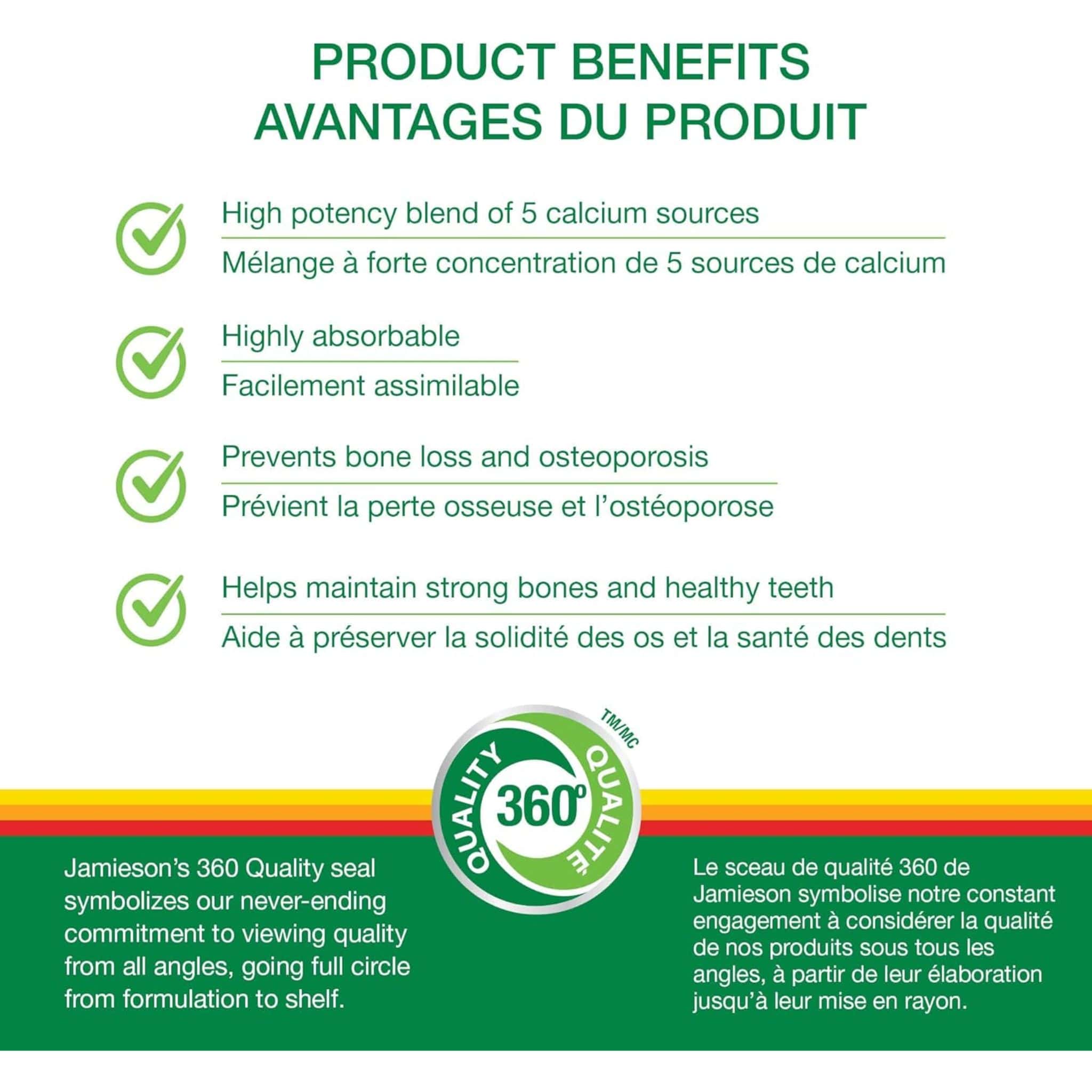 Jamieson Mega Cal Calcium 650mg, 120 Caplets - Image 3