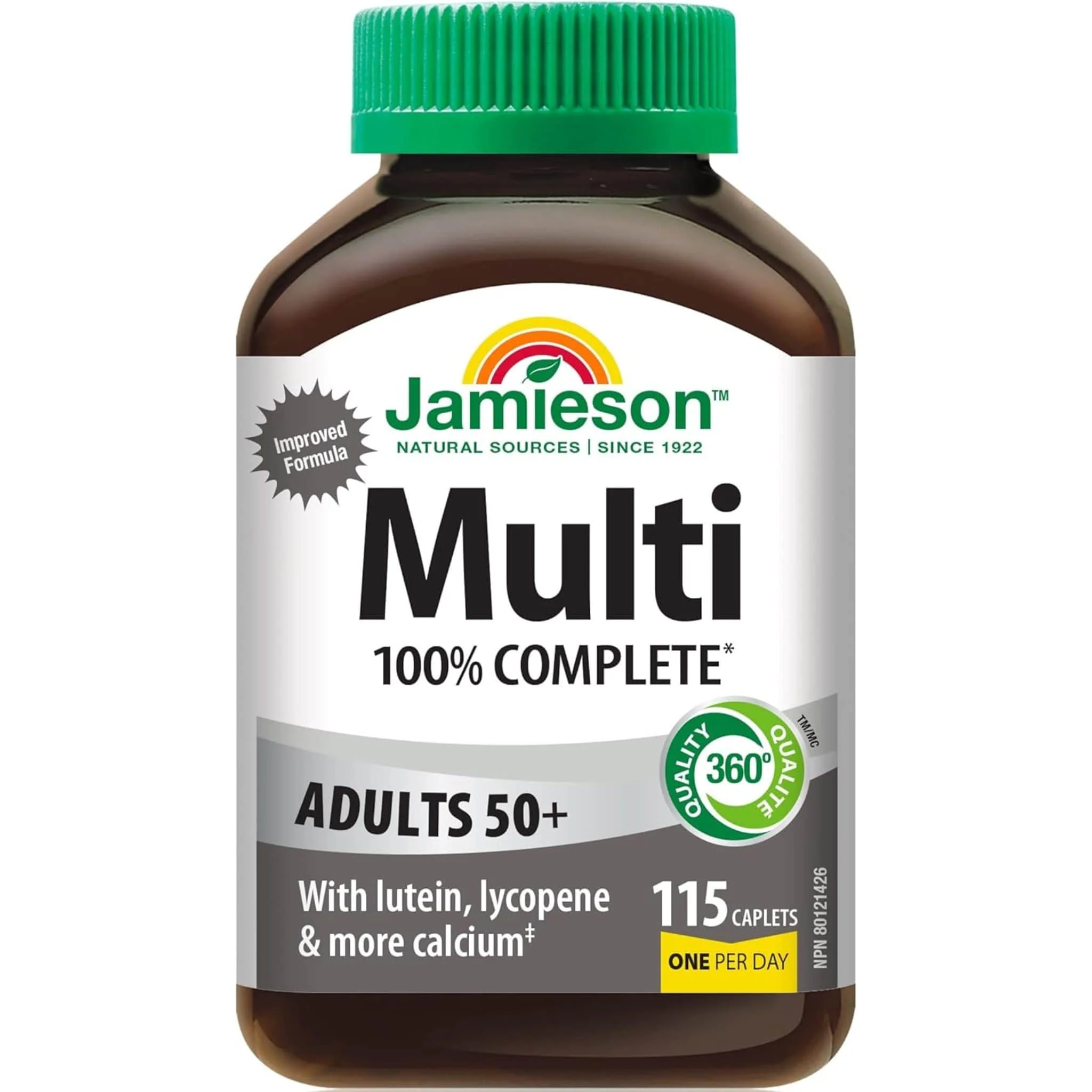 Jamieson Multi 100% Complete Multivitamin for Adults 50+, 115 Caplets, 50% off Clearance Pricing, Expires Nov, 2025