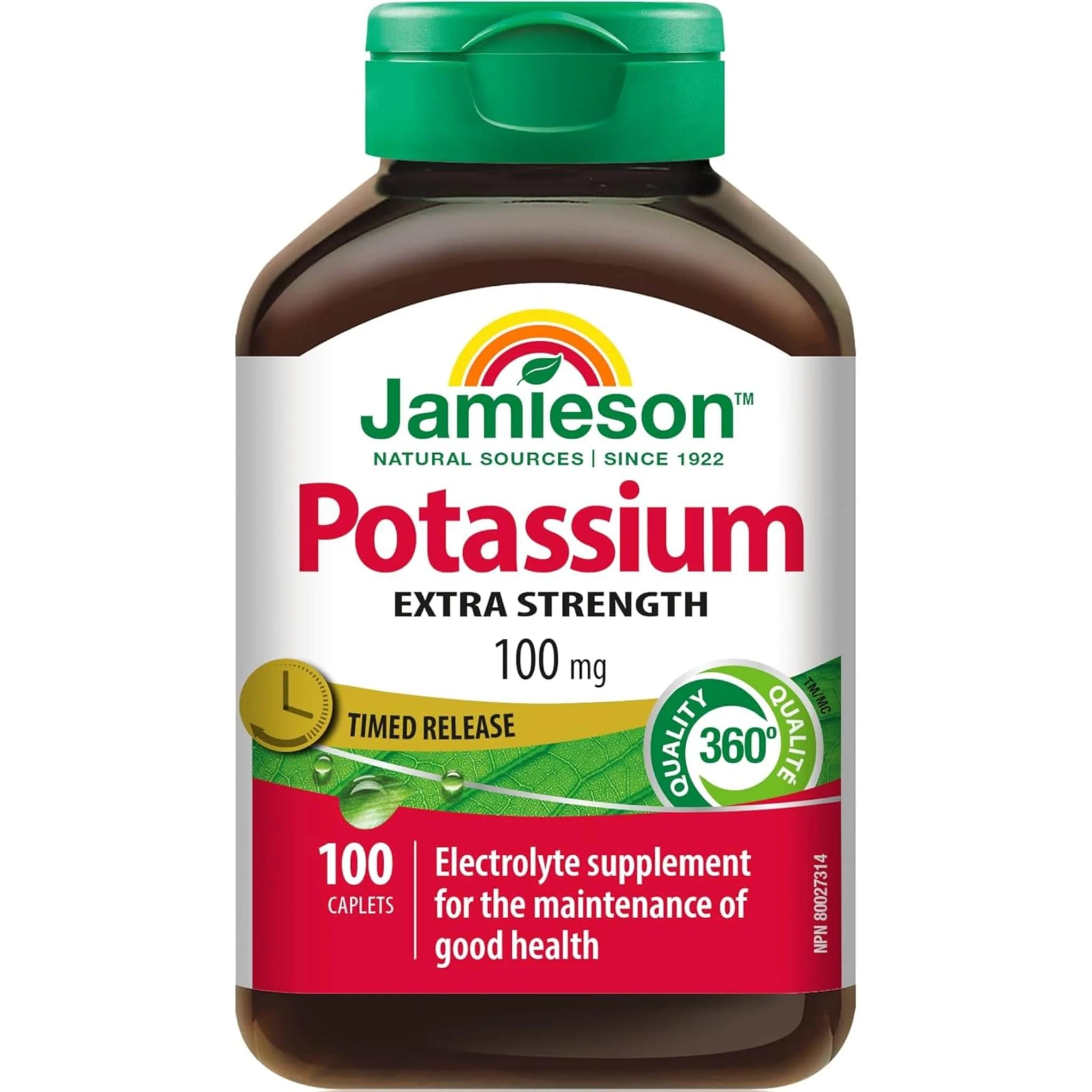 Jamieson Potassium 100mg Timed Release, 100 Caplets