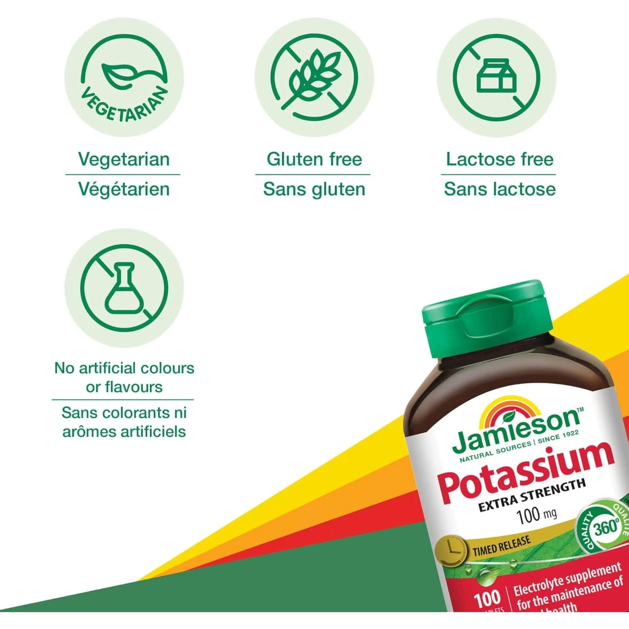 Jamieson Potassium 100mg Timed Release, 100 Caplets - Image 4