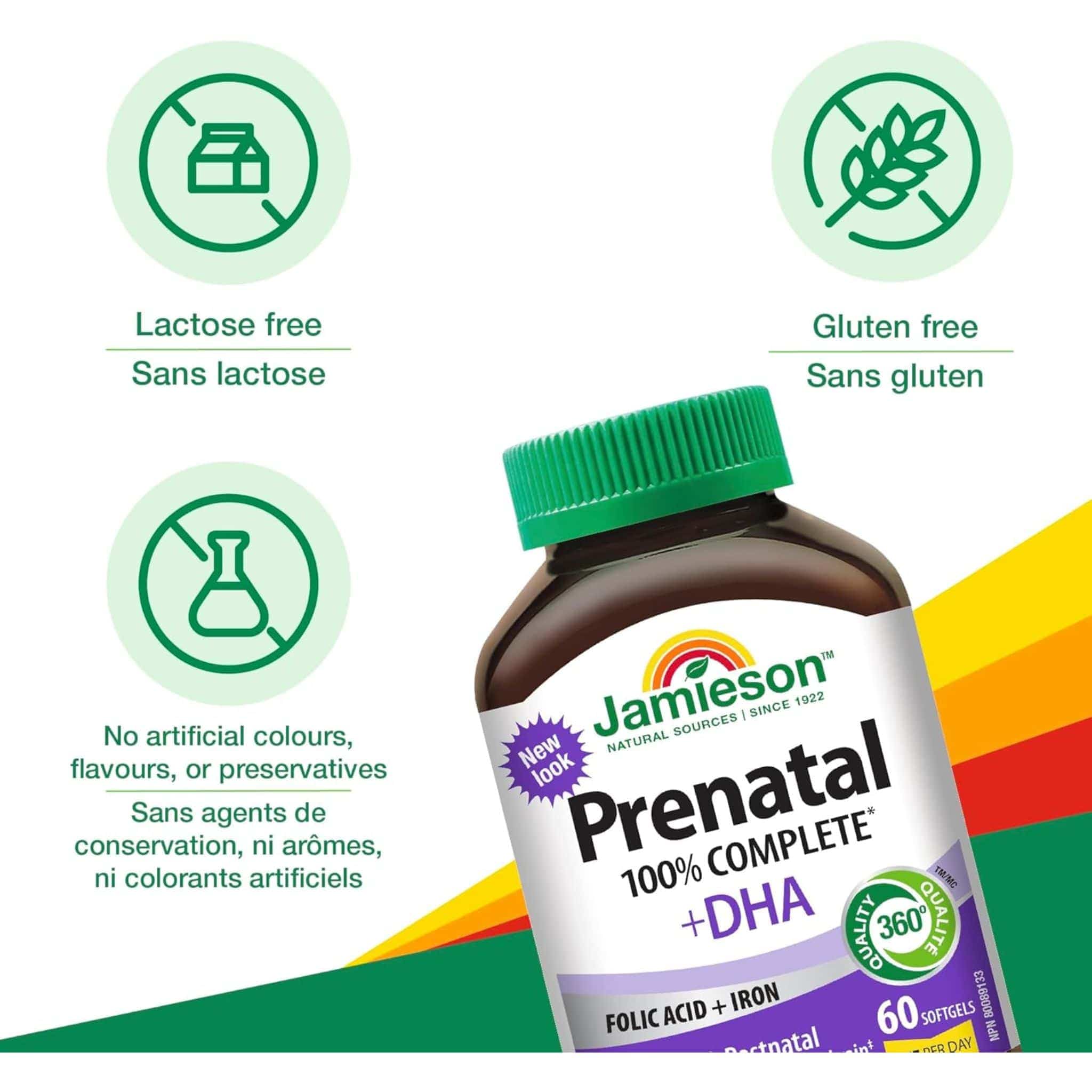 Jamieson Prenatal Complete Multivitamin with DHA, 60 Softgels - Image 4