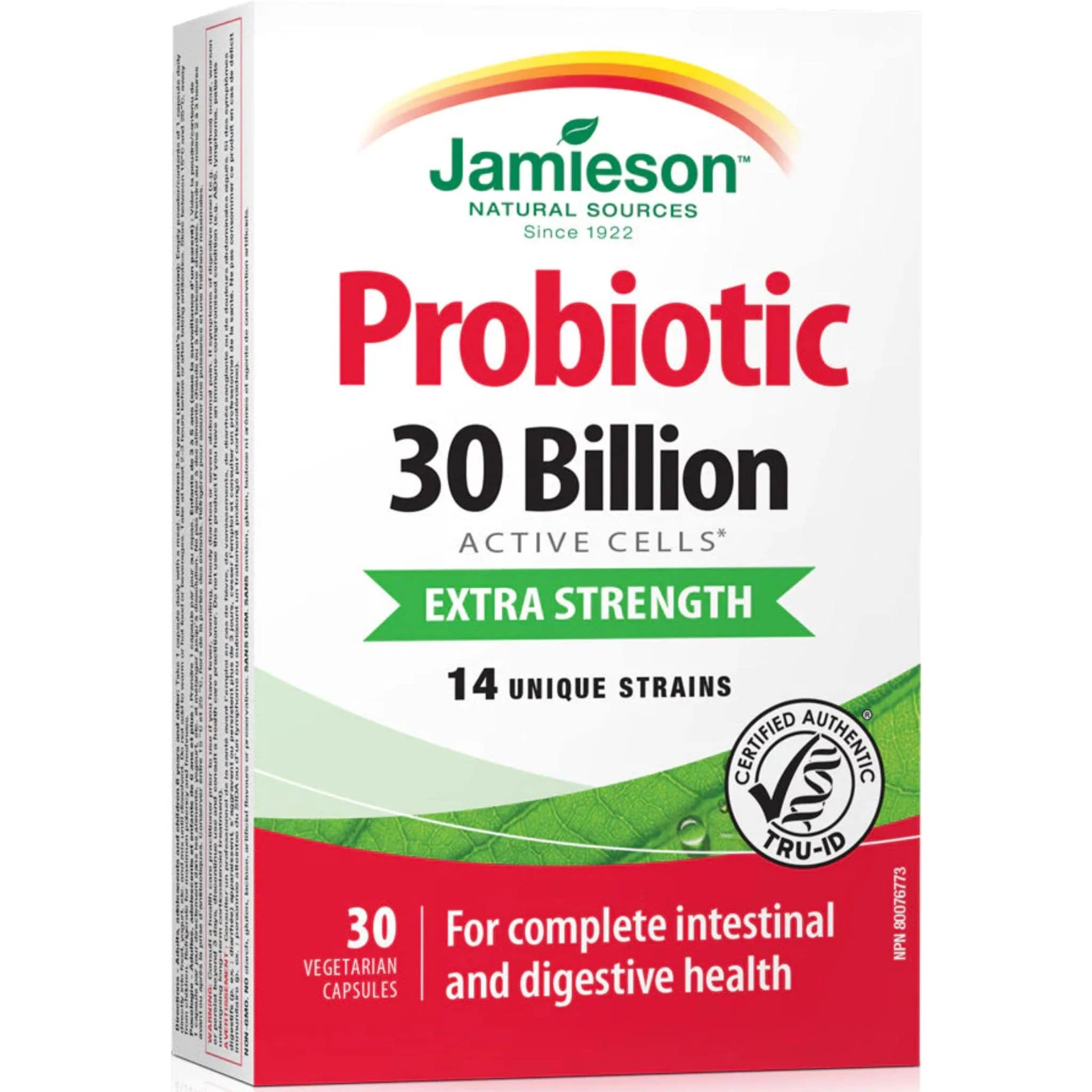 Jamieson Probiotic 30 Billion, 30 Vegetable Capsules (Refrigerated)