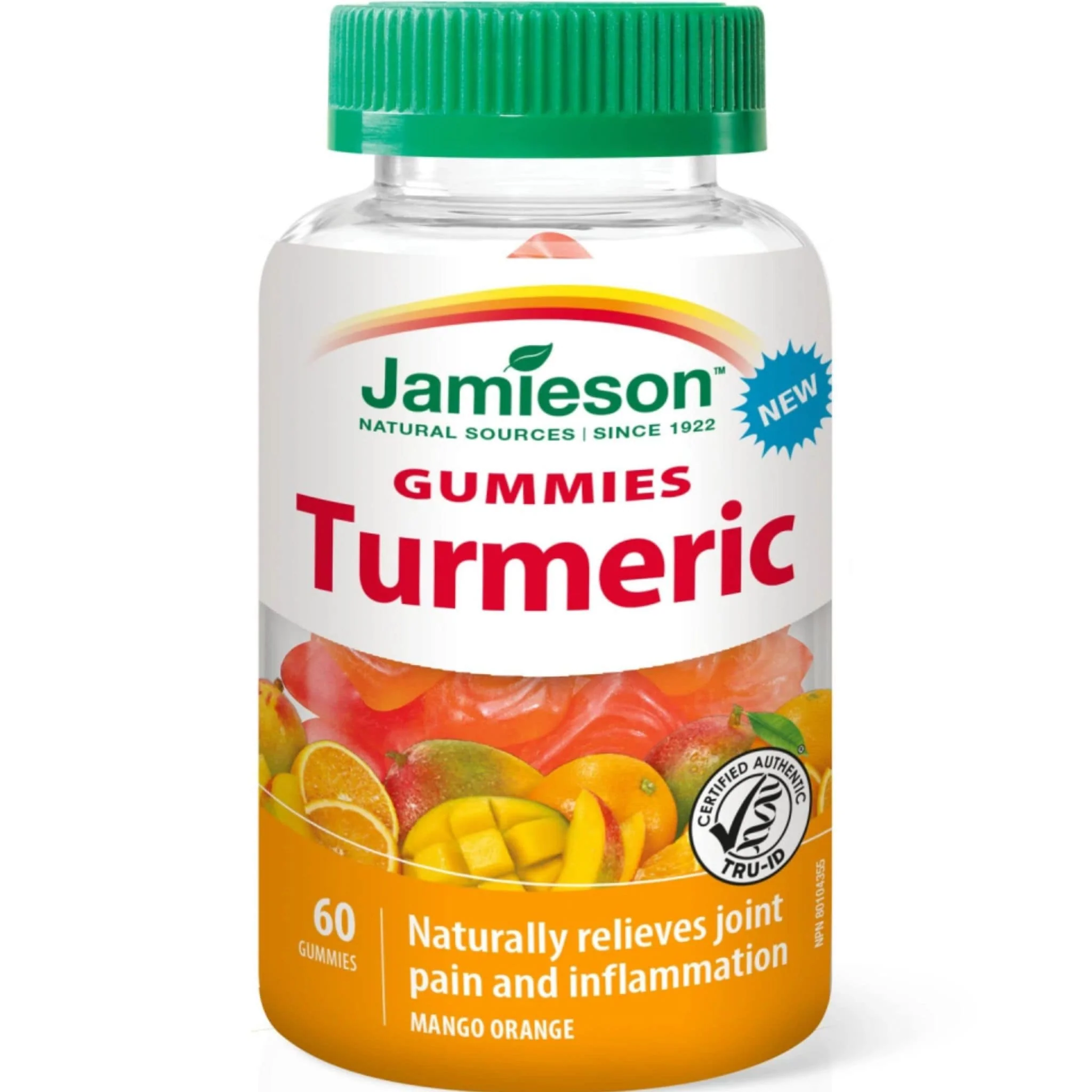 Jamieson Turmeric Gummy 250mg, Mango Peach Flavour, 60 Gummies