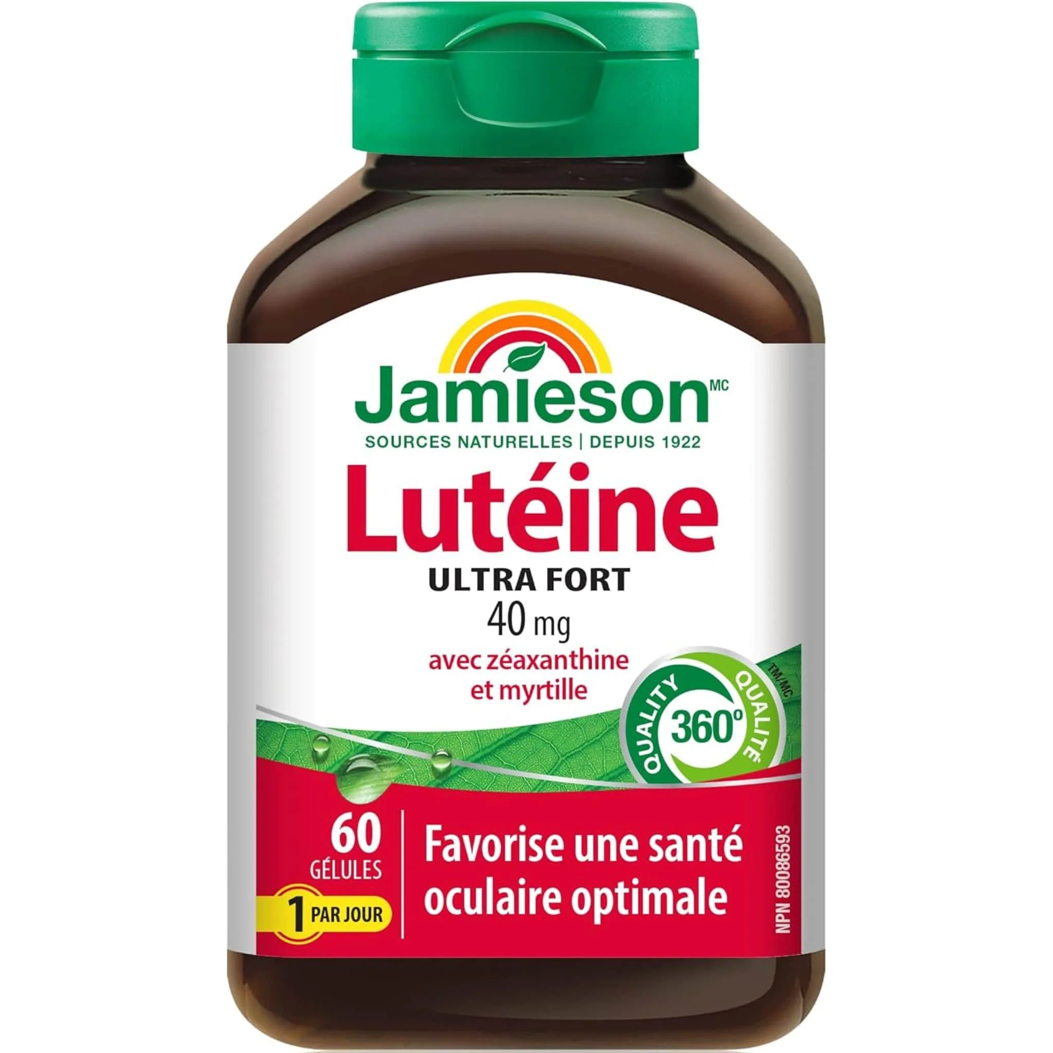 Jamieson Ultra Strength Lutein 40mg with Zeaxanthin and Bilberry, 60 Softgels - Image 2