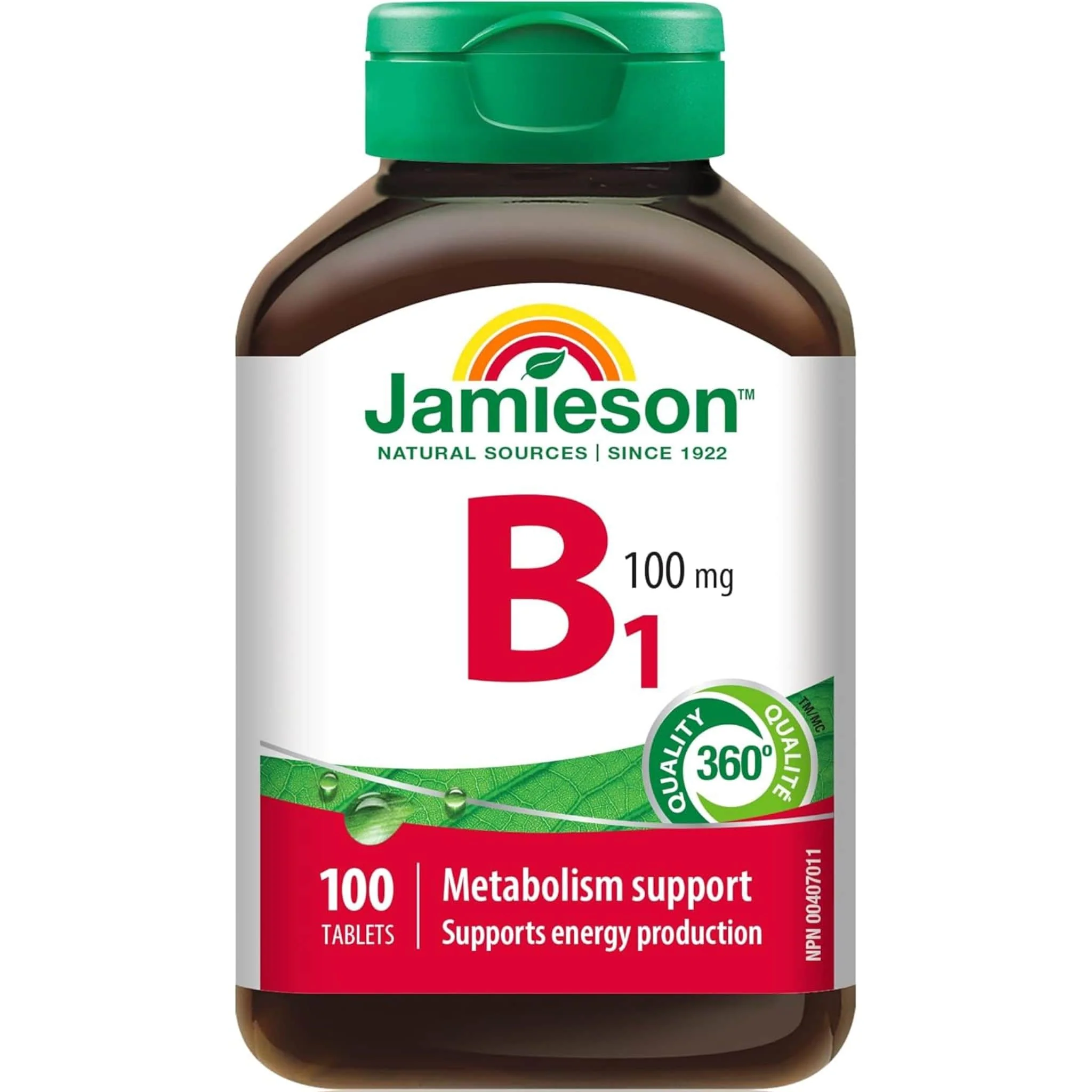 Jamieson Vitamin B1 100mg,Thiamine 100mg, 100 Tablets