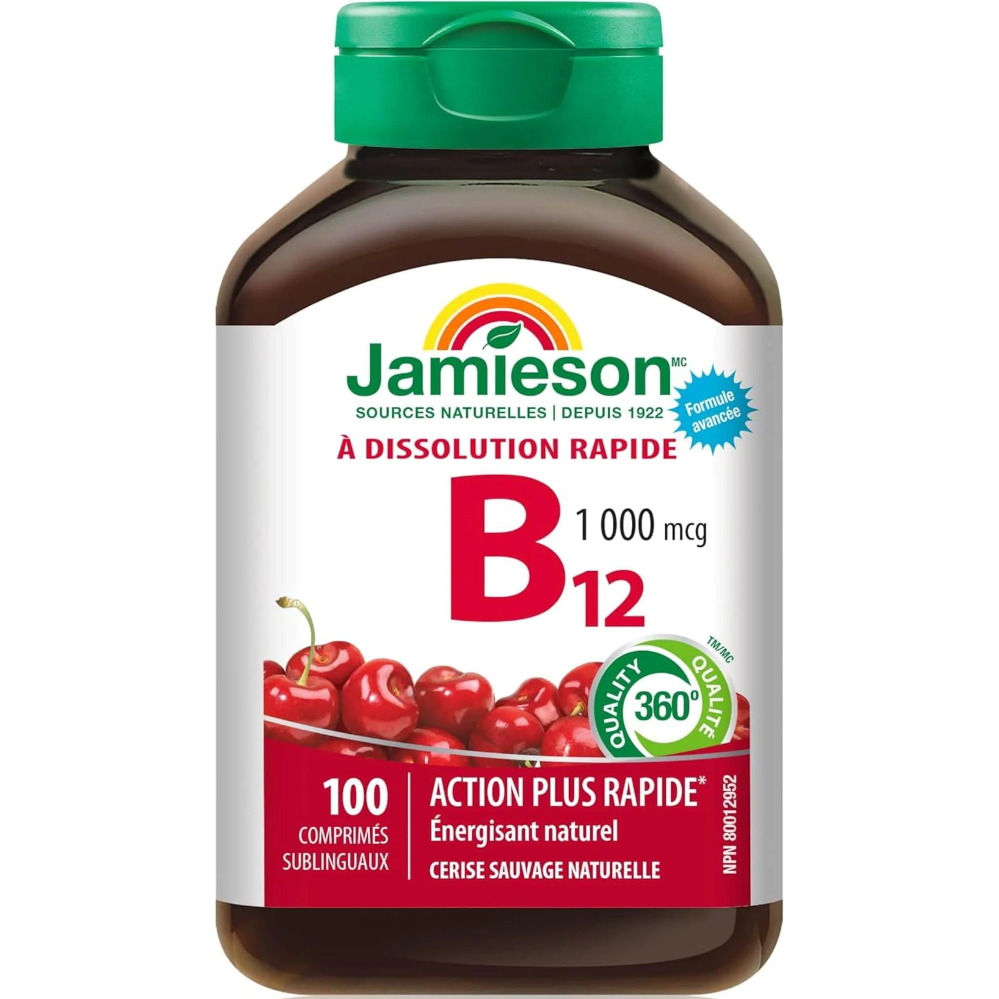 Jamieson Vitamin B12 (Methylcobalamin), 1000mcg, 100 Sublingual Tablets - Image 2