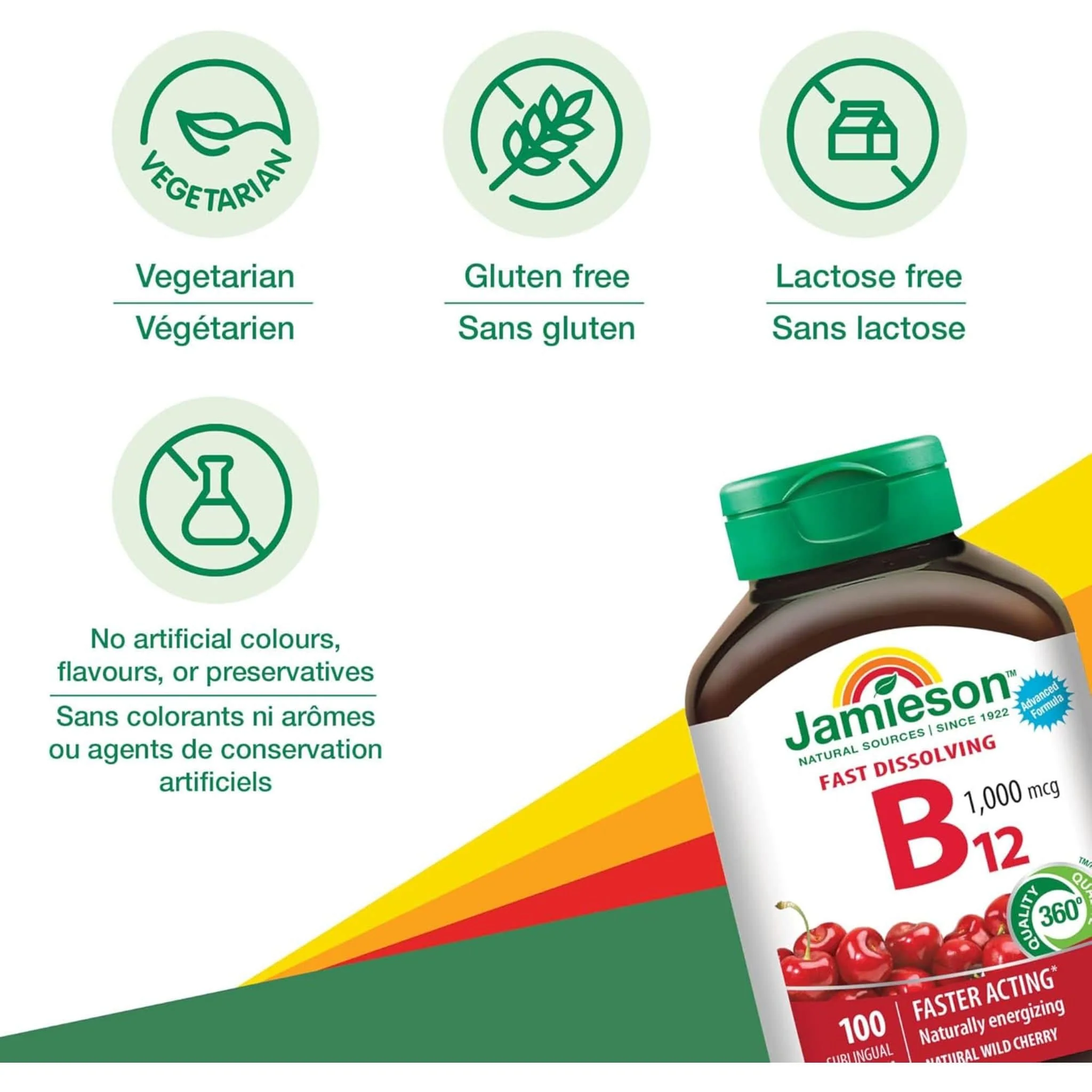 Jamieson Vitamin B12 (Methylcobalamin), 1000mcg, 100 Sublingual Tablets - Image 4