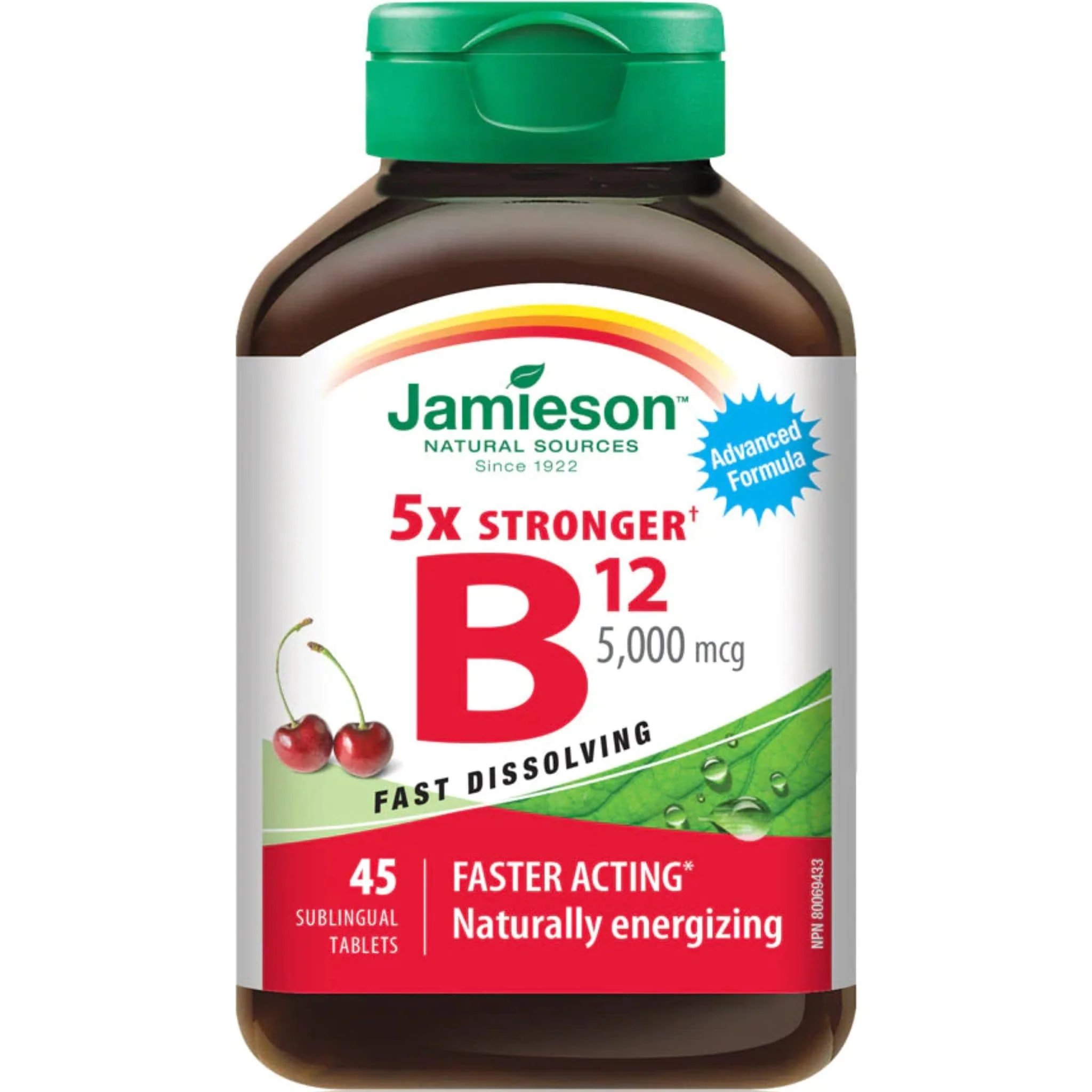 Jamieson Vitamin B12 (Cobalamin), 5000mcg, 45 Sublingual Tablets