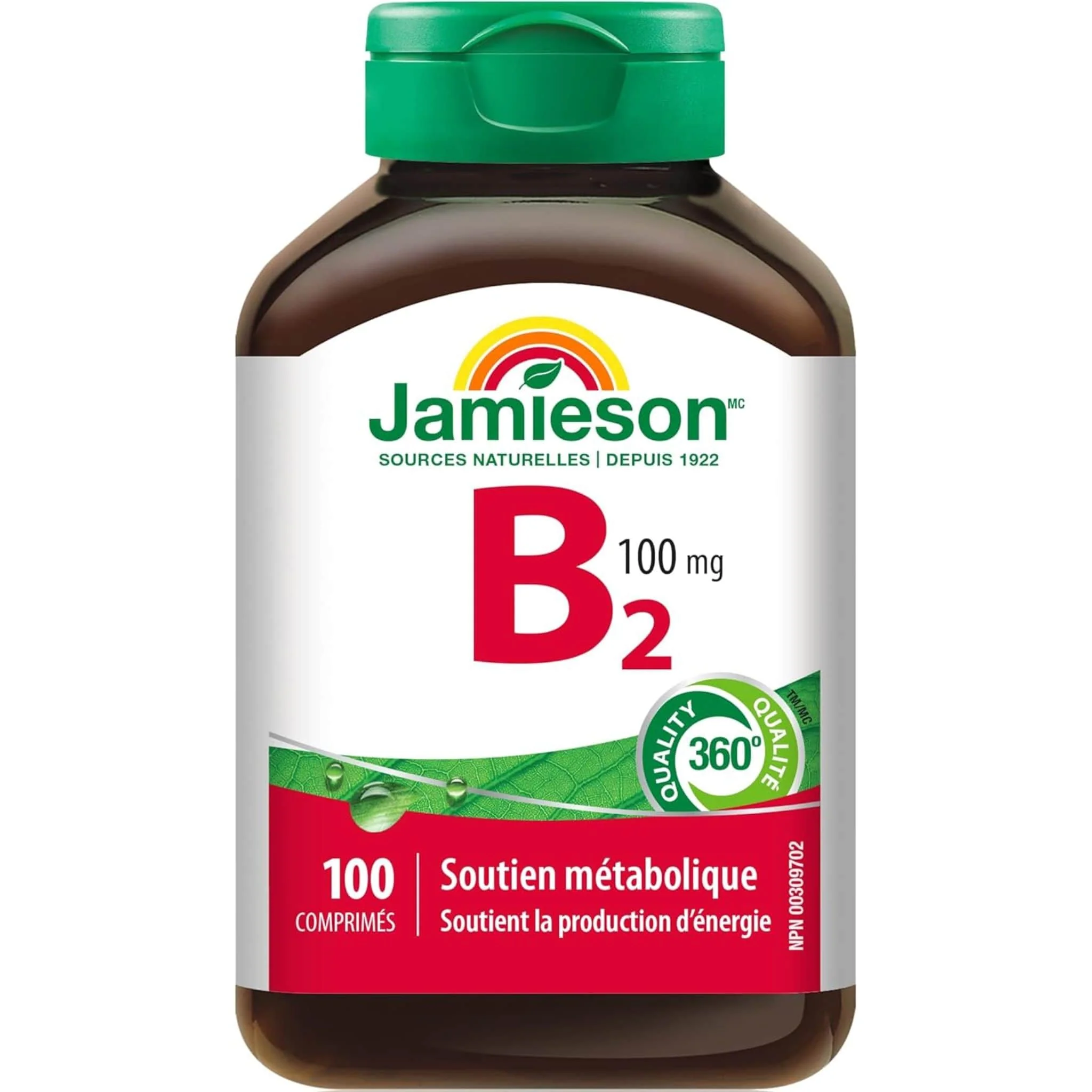 Jamieson Vitamin B2 100mg, Riboflavin, 100 Tablets - Image 2