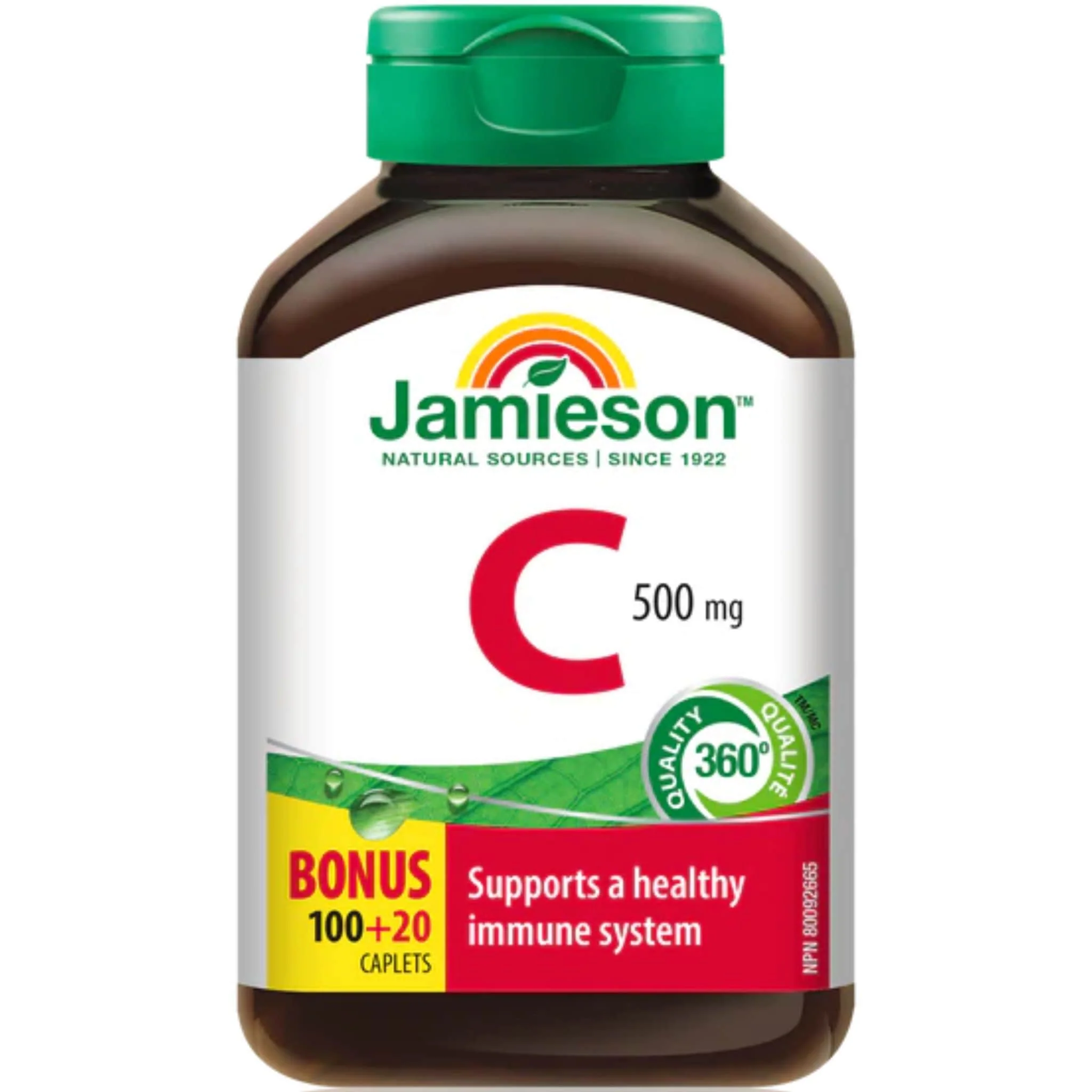 Jamieson Vitamin C, 500mg, 100+20 Free Caplets
