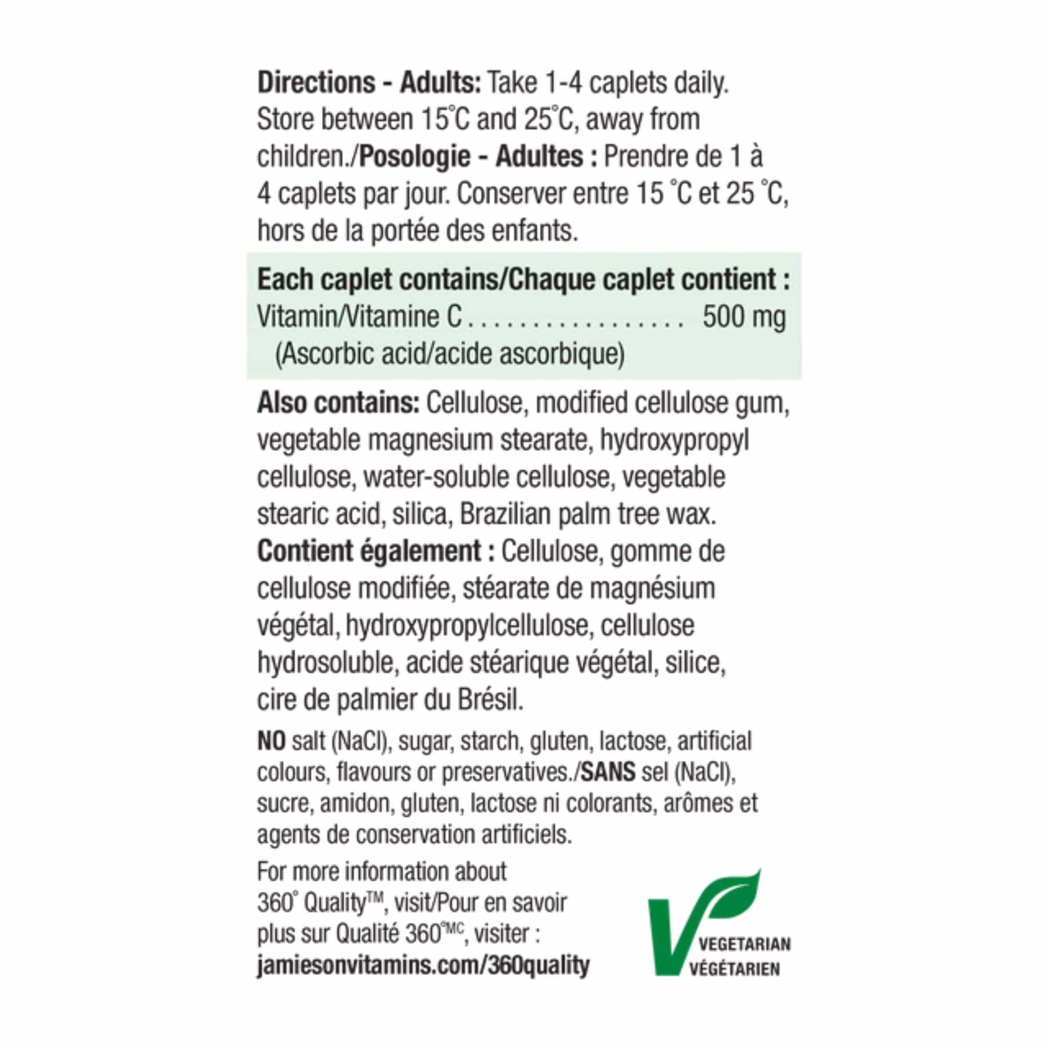 Jamieson Vitamin C, 500mg, 100+20 Free Caplets - Image 3