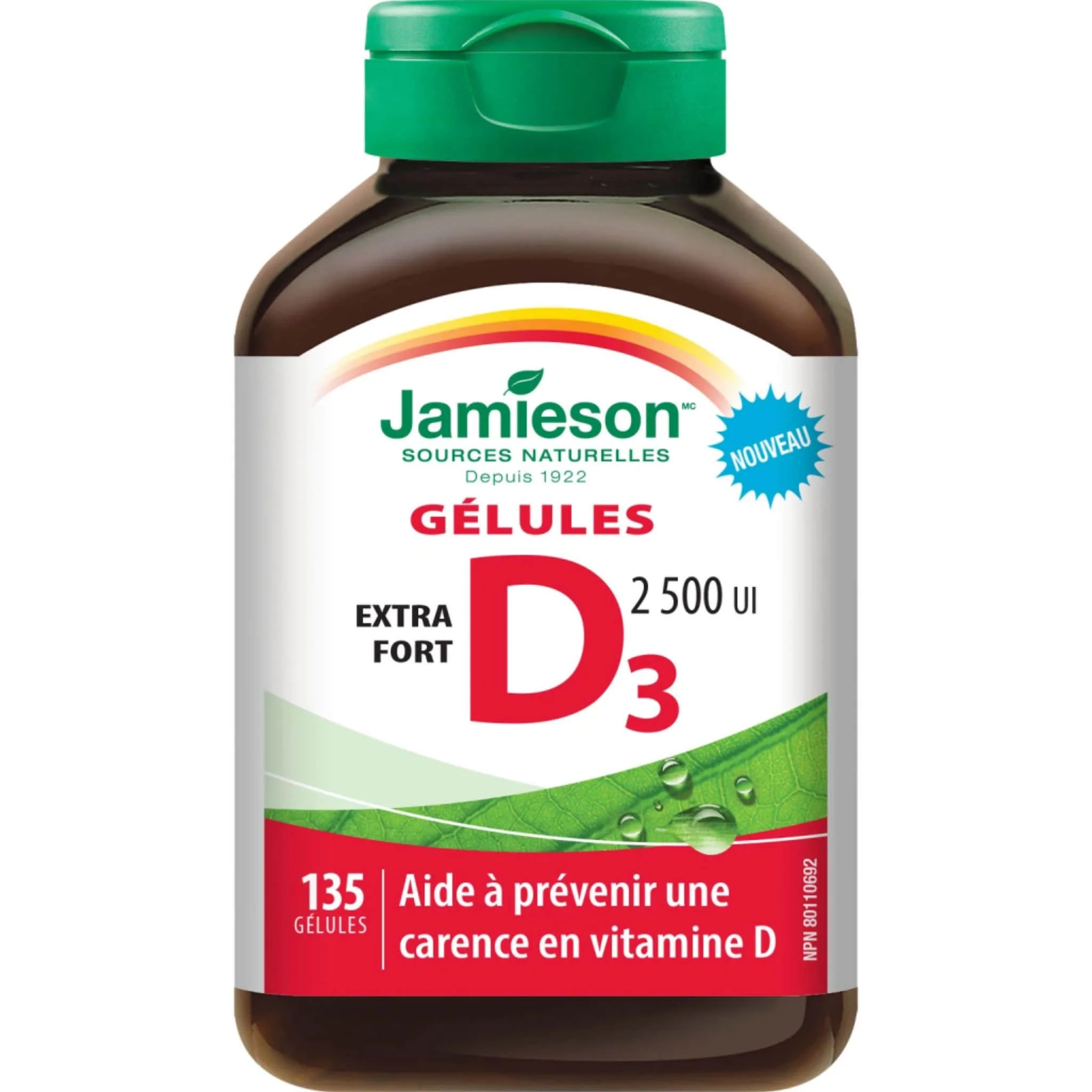 Jamieson Vitamin D3 Extra Strength 2500IU, 135 Softgels