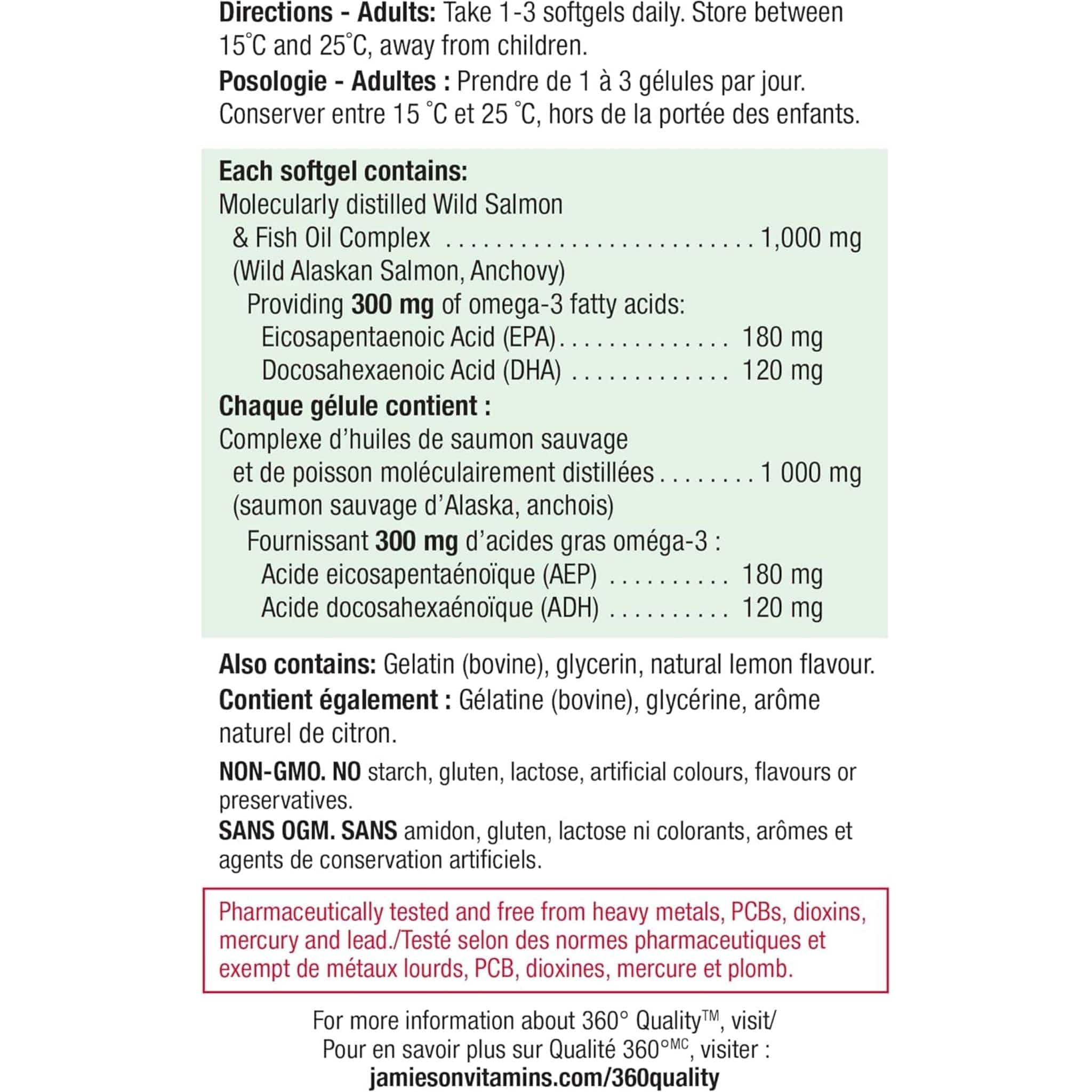 Jamieson Wild Salmon & Fish Oils 1000mg, 210 Softgels - Image 6