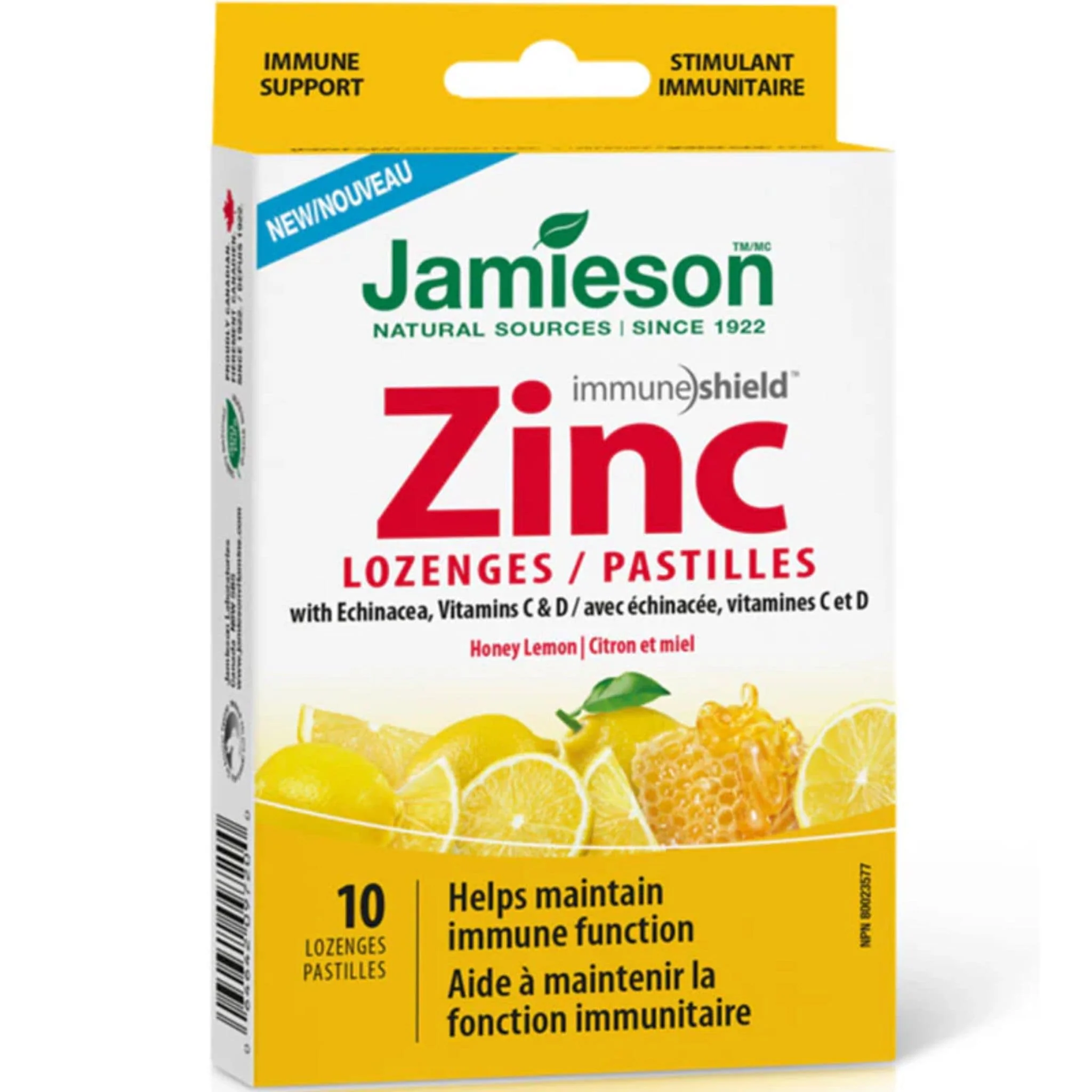 Jamieson Zinc Lozenges with Echinacea, Honey Lemon - Image 2