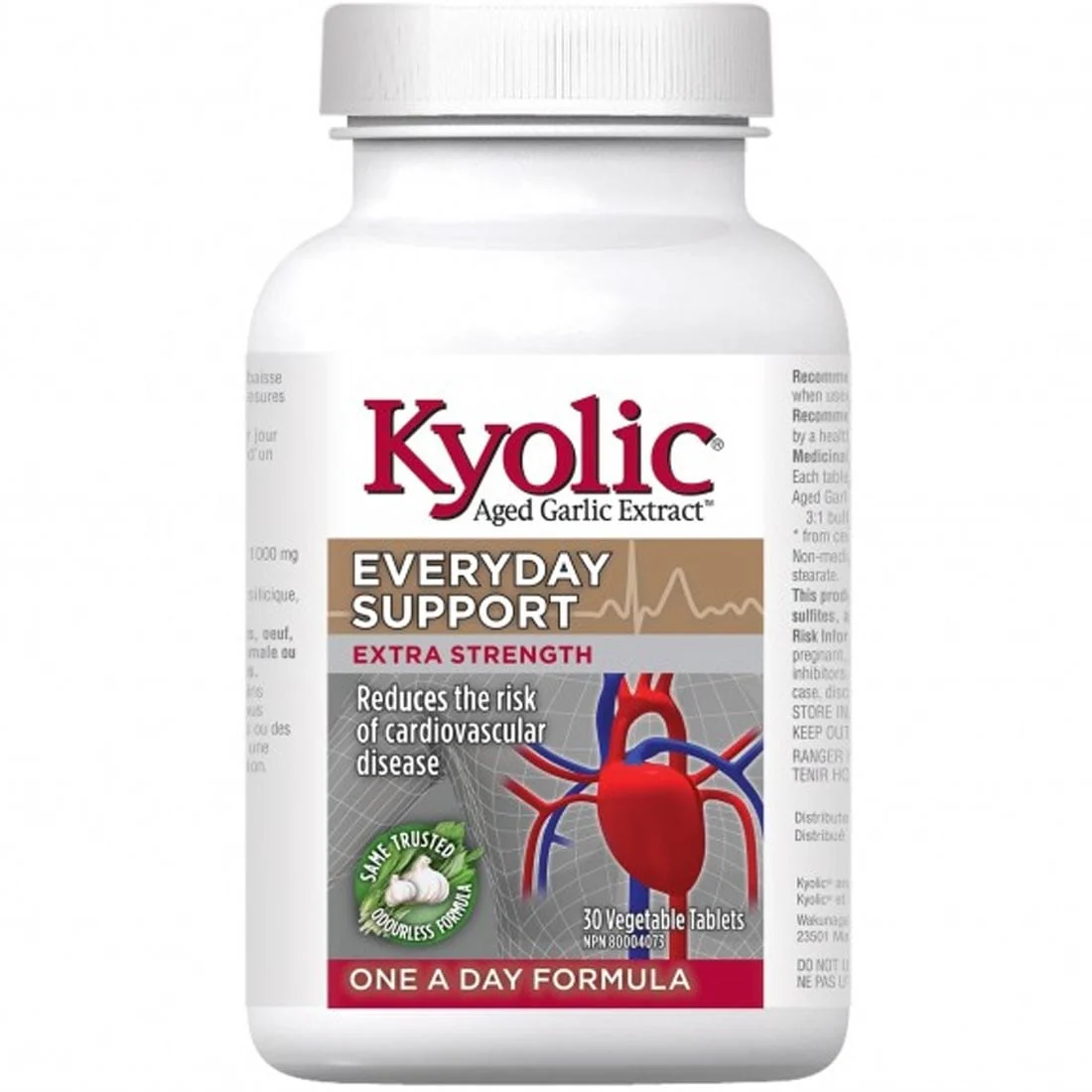 Kyolic Aged Garlic Extract, Everyday Support, Extra Strength, One A Day, 1000mg