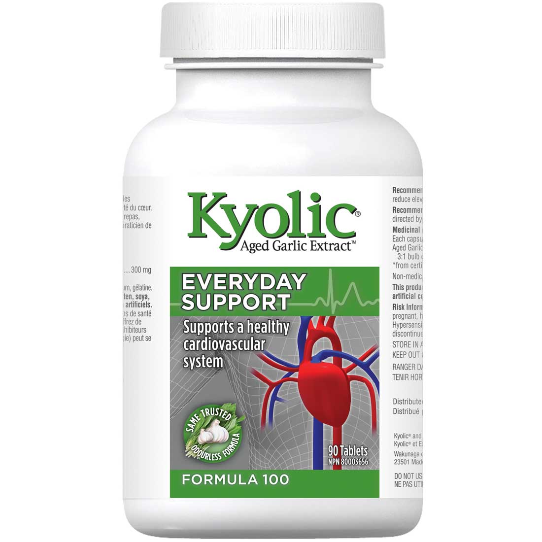 Kyolic Aged Garlic Extract, Everyday Support, Formula 100, 180-360 Capsules - Image 2