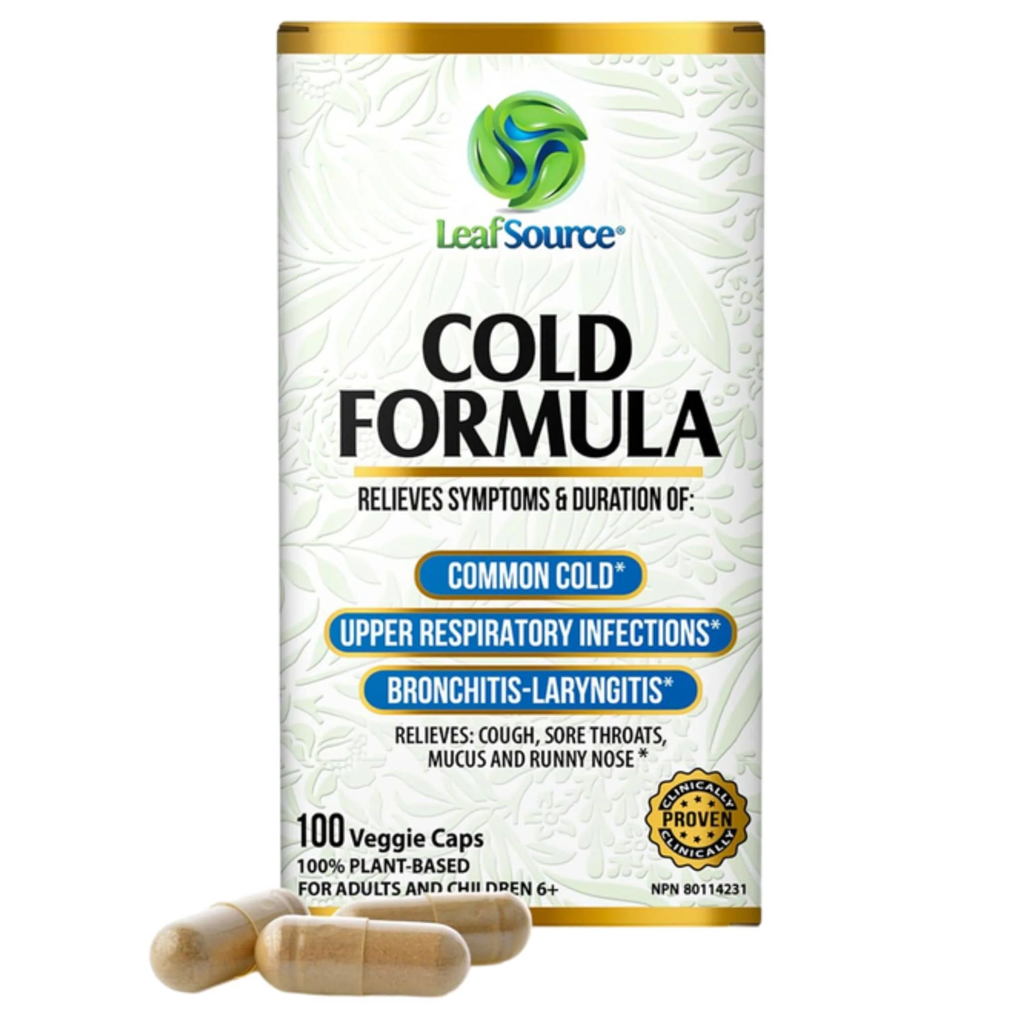 Leaf Source Cold Formula, 100 Vegetable Capsules - Image 2