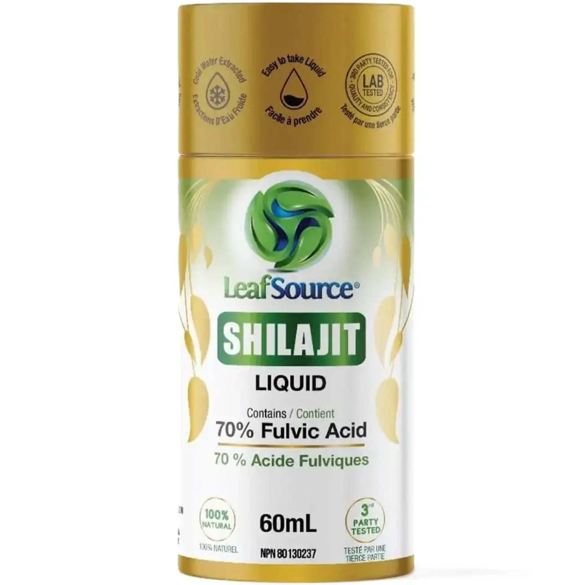 Leaf Source Shilajit Liquid Drops, 70% Fulvic Acid, Supports Bone Health and Immune System, 60ml