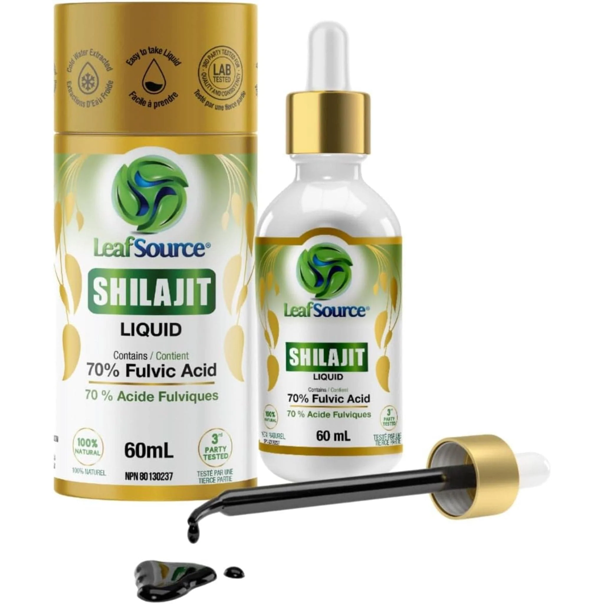 Leaf Source Shilajit Liquid Drops, 70% Fulvic Acid, Supports Bone Health and Immune System, 60ml - Image 2