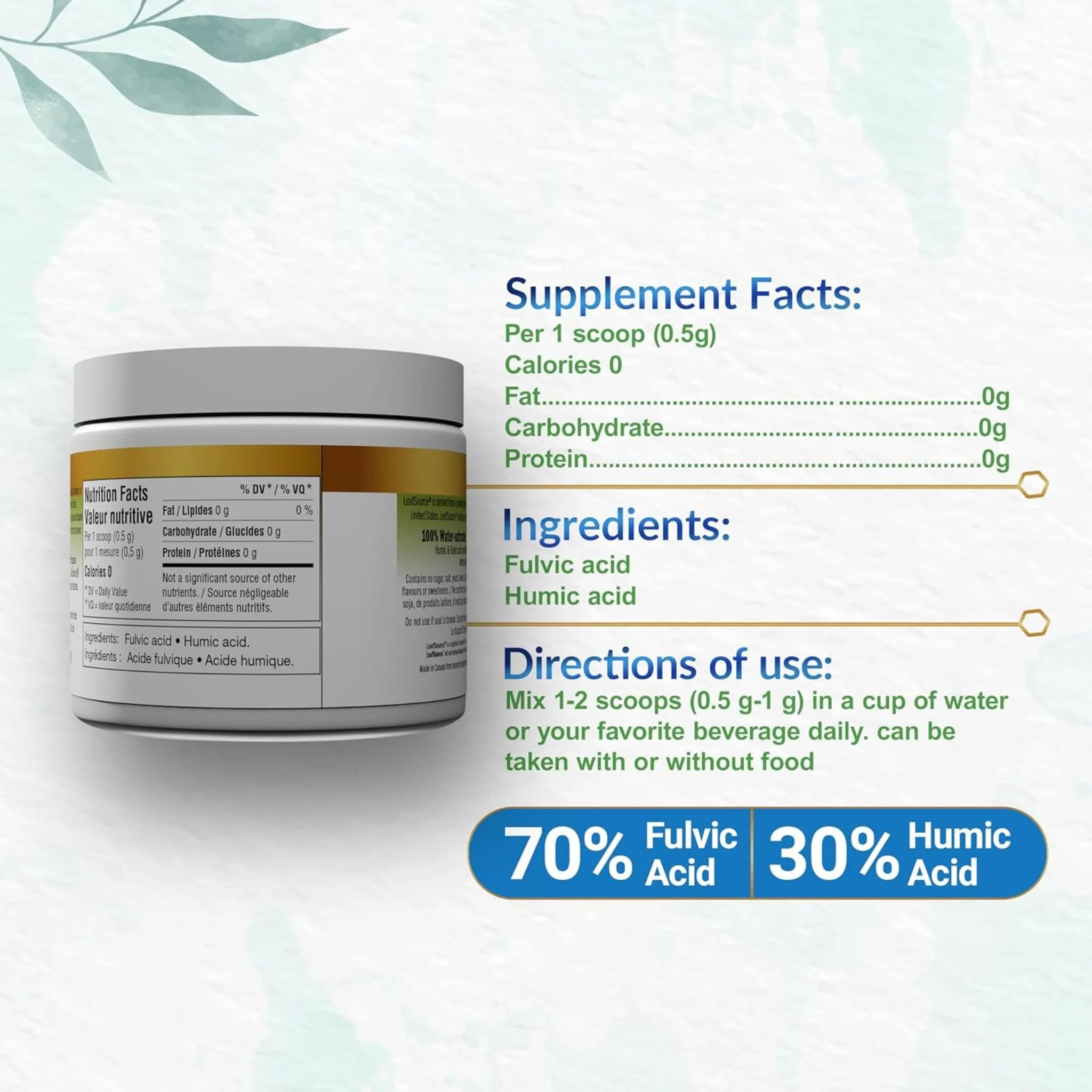 Leaf Source Humic-Fulvic Acid Complex Powder, 100g - Image 3