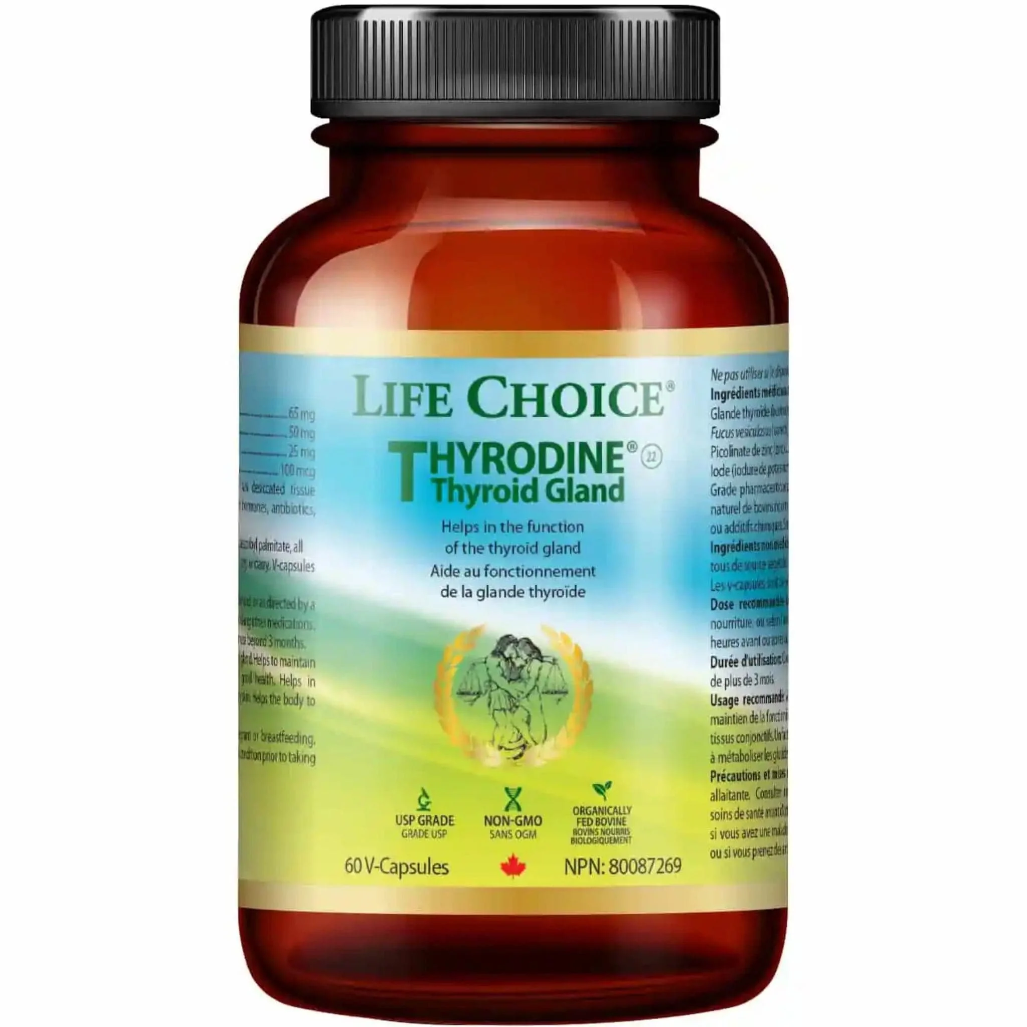Life Choice Thyrodine Thyroid Glandular from Grass-fed Bovine, Raw desiccated whole gland thyroid gland concentrate support for hypothyroidism and hyperthyroidism, 60 Capsules - Image 2