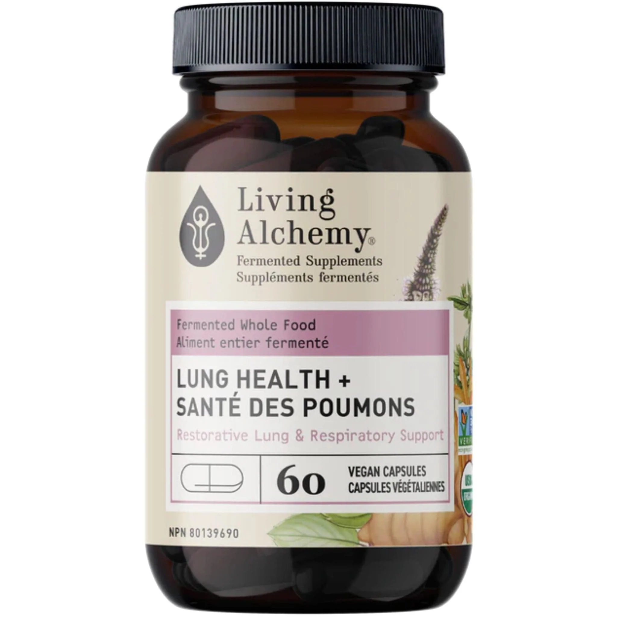 Living Alchemy Lung Health Plus, Restorative Lung and Respiratory Support, 60 Capsules
