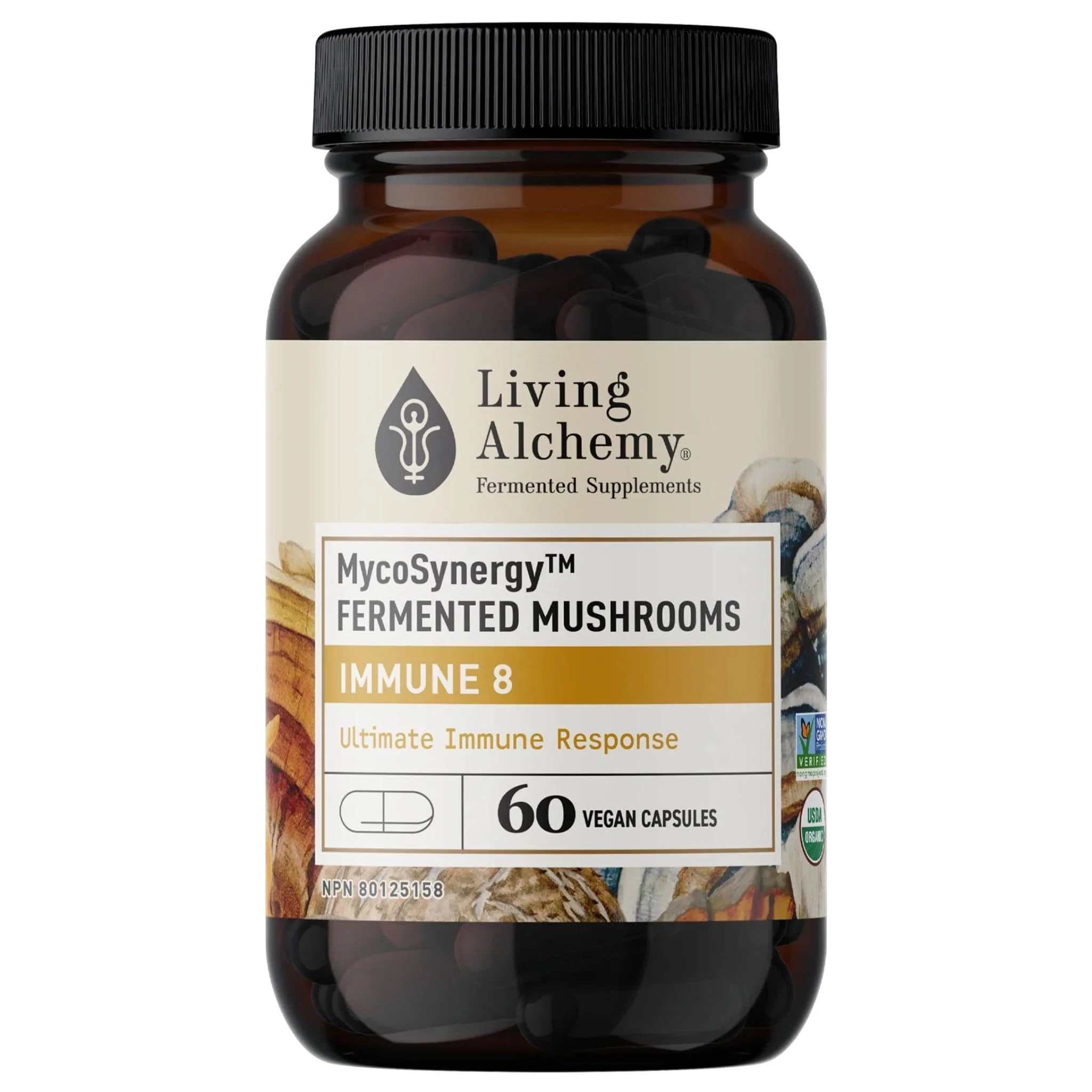 Living Alchemy MycoSynergy Fermented Mushrooms Immune 8, Ultimate Immune Response, 60 Vegetable Capsules - Image 3