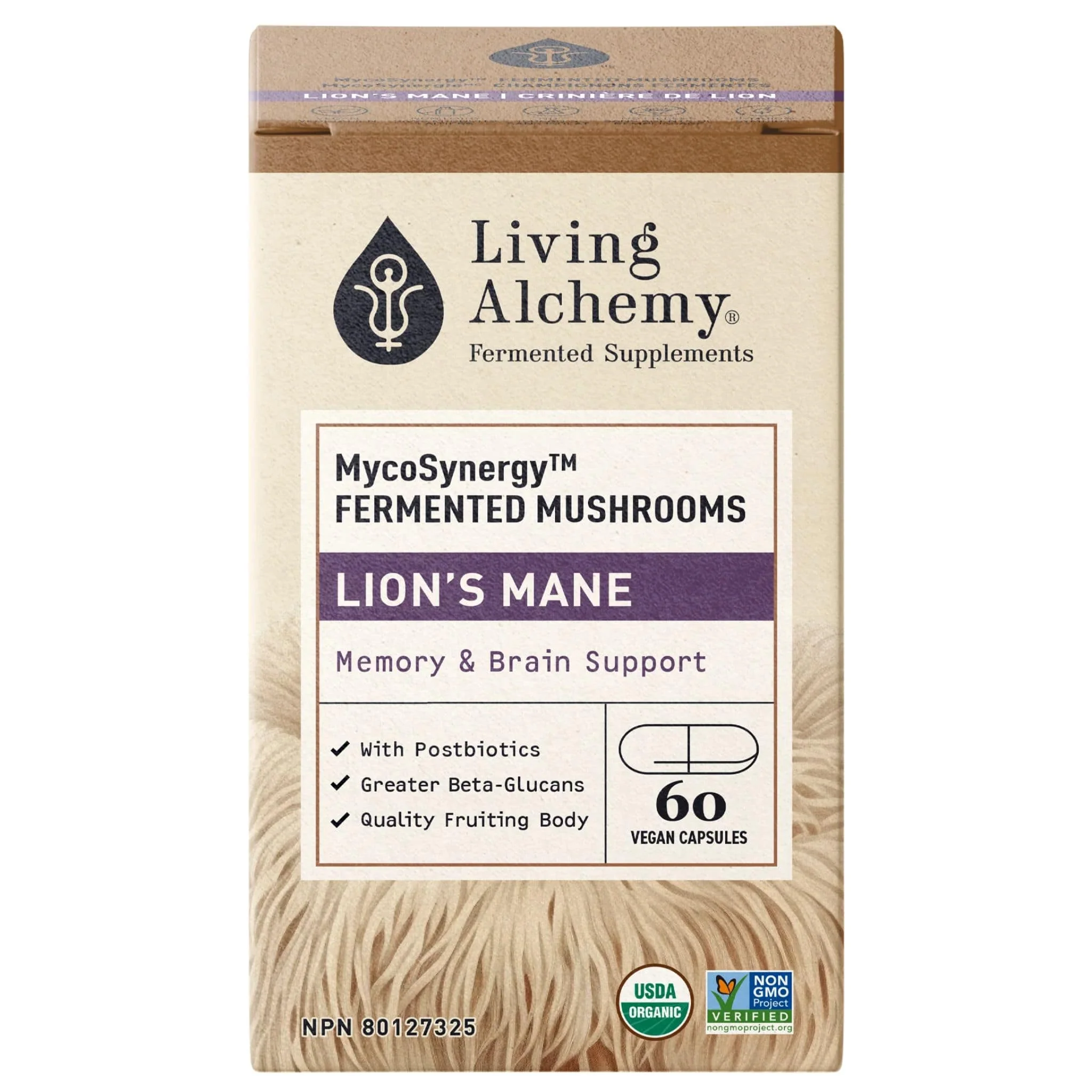 Living Alchemy MycoSynergy Fermented Mushrooms Lion’s Mane, Supports Memory and Brain, 60 Vegetable Capsules - Image 3