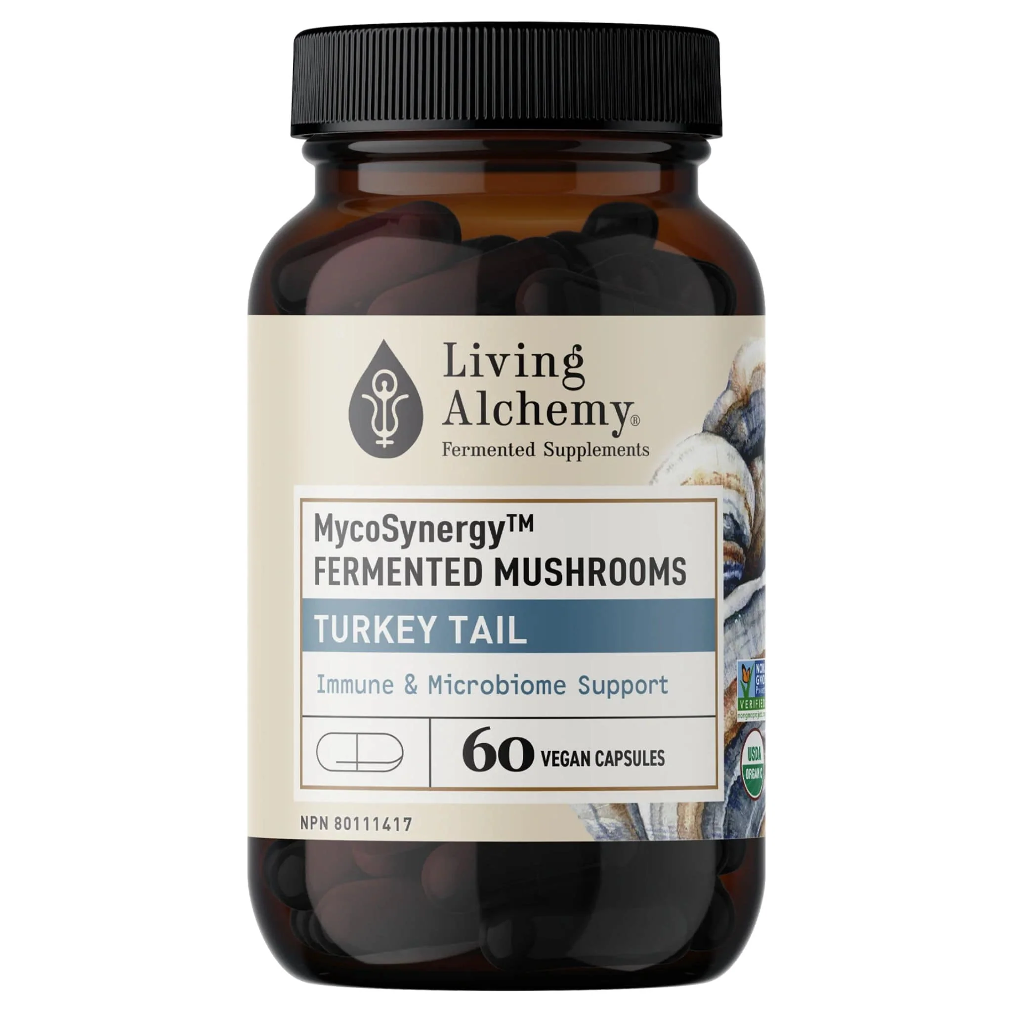 Living Alchemy MycoSynergy Fermented Mushrooms Turkey Tail, Immune and Microbiome Support, 60 Vegetable Capsules - Image 3