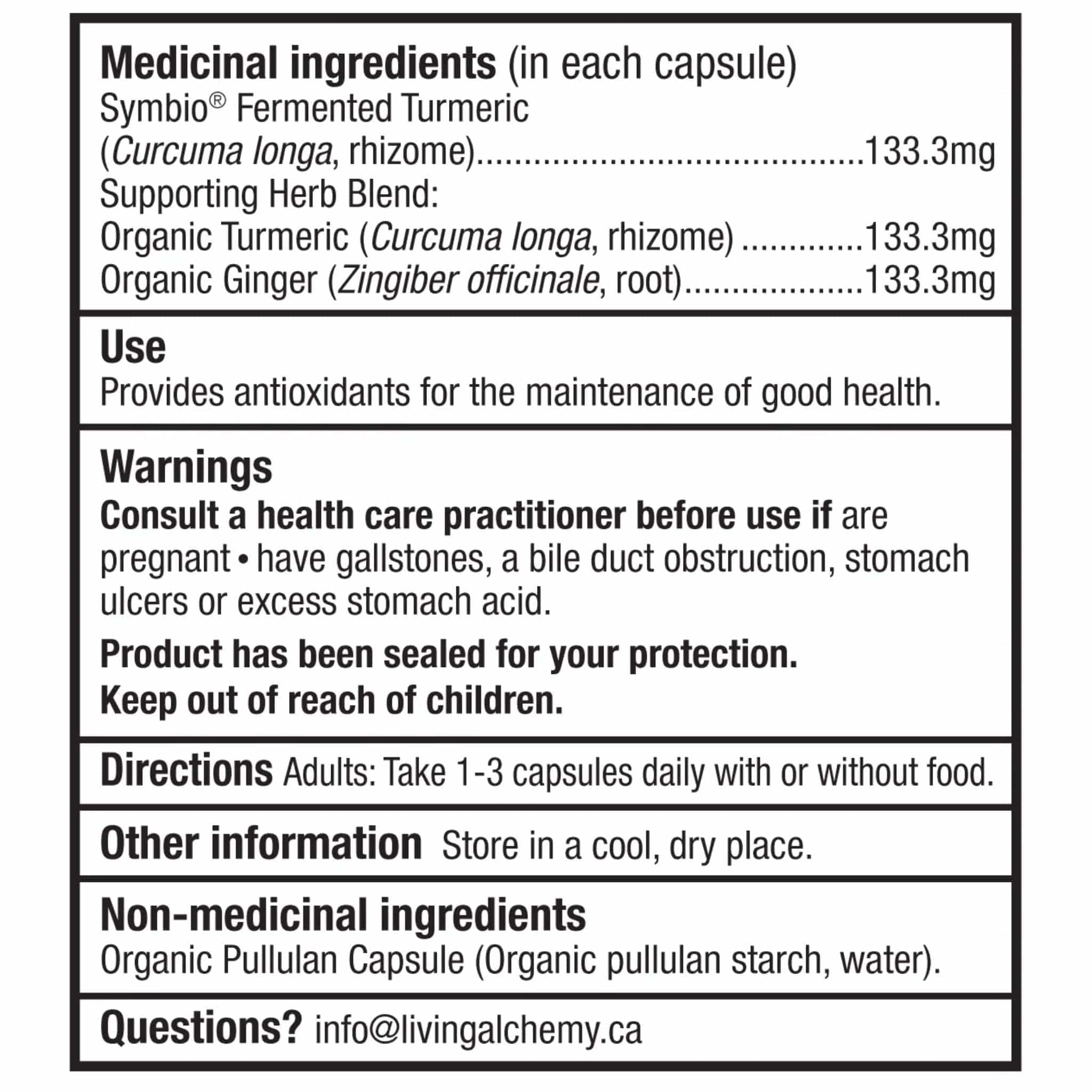 Living Alchemy Turmeric Alive 133.3mg Capsules, Fermented Organic Turmeric with Ginger - Image 4