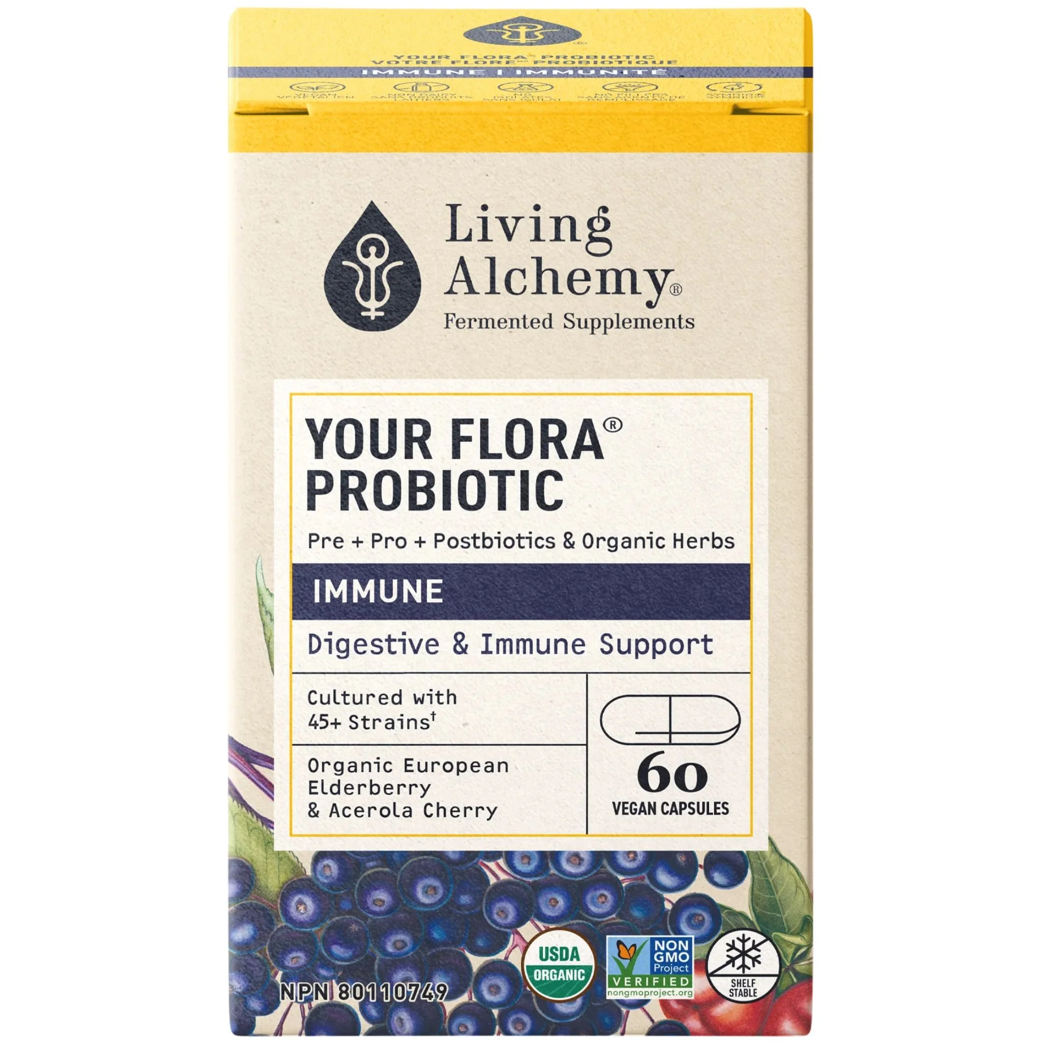 Living Alchemy Your Flora Immune, Digestive and Immune Support, Probiotics, Prebiotics and Enzymes, 60 Vegetable Capsules - Image 3