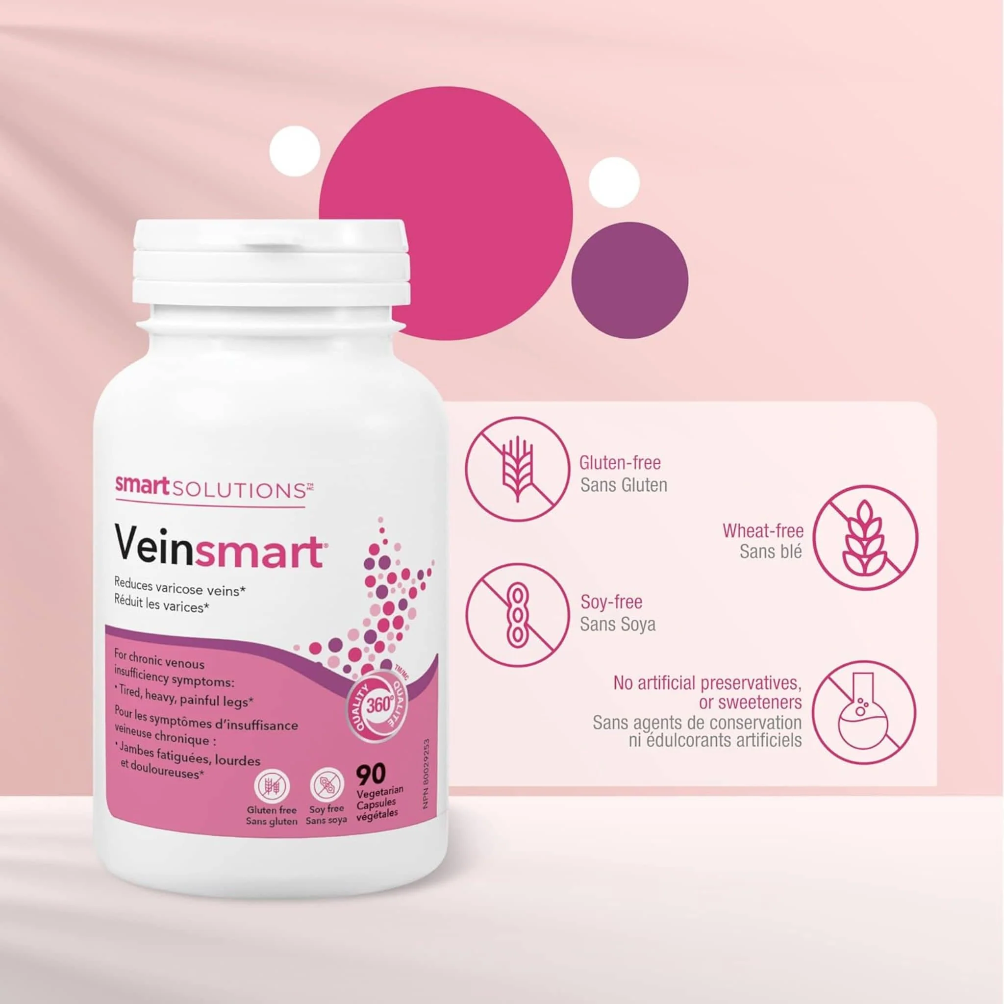 Smart Solutions Veinsmart, Reduce varicose veins, 90 Vegetarian Capsules (Formerly Lorna Vanderhaeghe) - Image 4