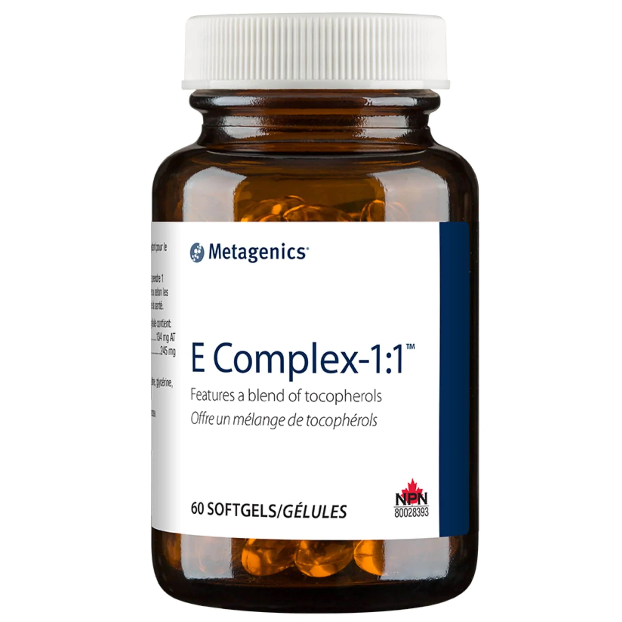 Metagenics E Complex 1:1, Vitamin E 134mg and Mixed Tocopherols Concentrate 245mg, 60 Softgels