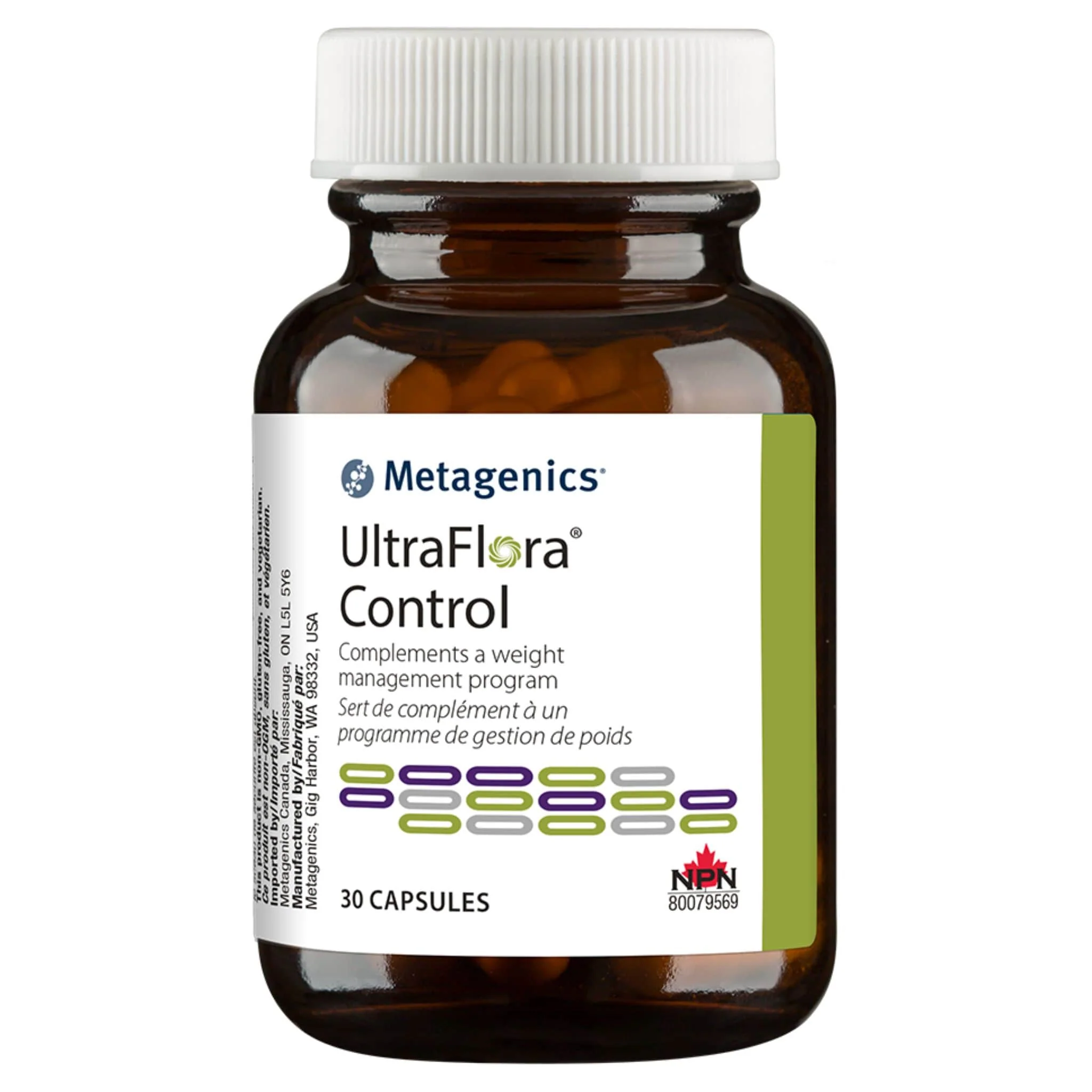 Metagenics UltraFlora Control Probiotic, Supports Weight Management, 30 Capsules CLEARANCE 25% Off Exp 5/27 Final Sale