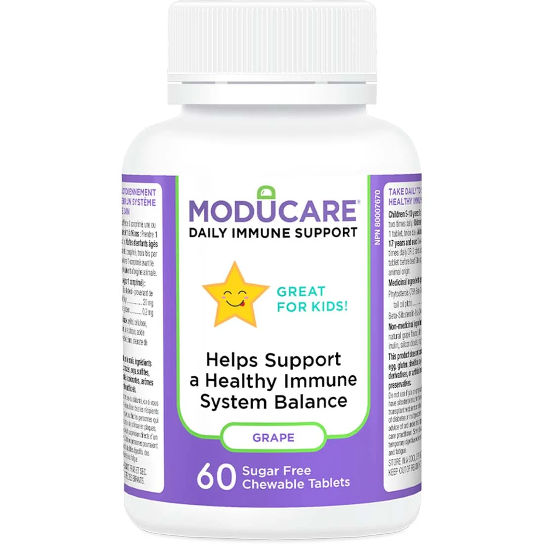 Moducare Kids Daily Immune Support, 60 Chewable Tablets - Image 2