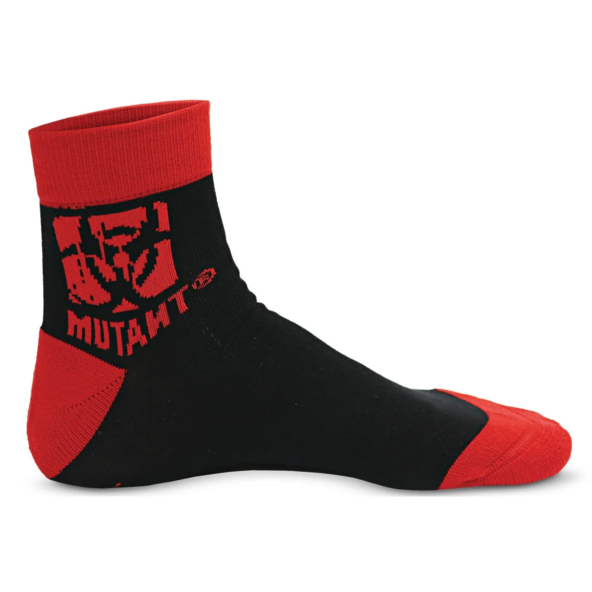 Mutant Quarter Length Gym Socks, Red & Black, Leave Humanity Behind - Image 4