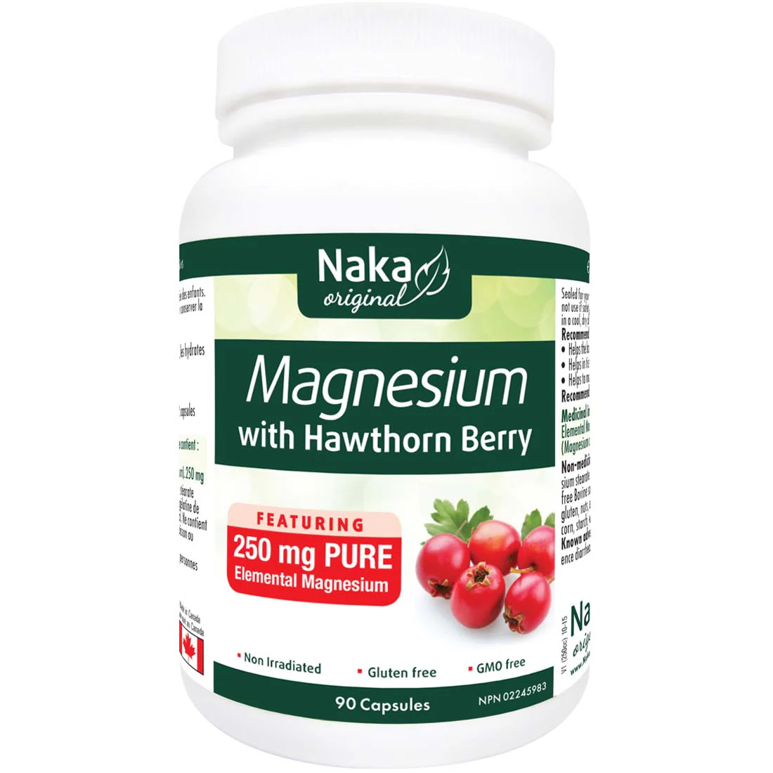 Naka Herbs Magnesium Citrate with Hawthorn Berry 250mg Capsules