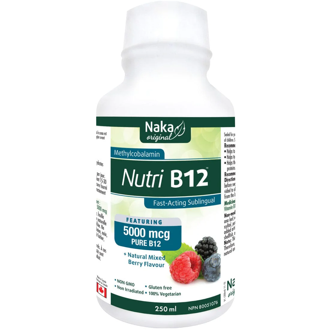Naka Herbs Nutri B12 5000mcg Sublingual Liquid Vitamin B12, 250ml - Image 2