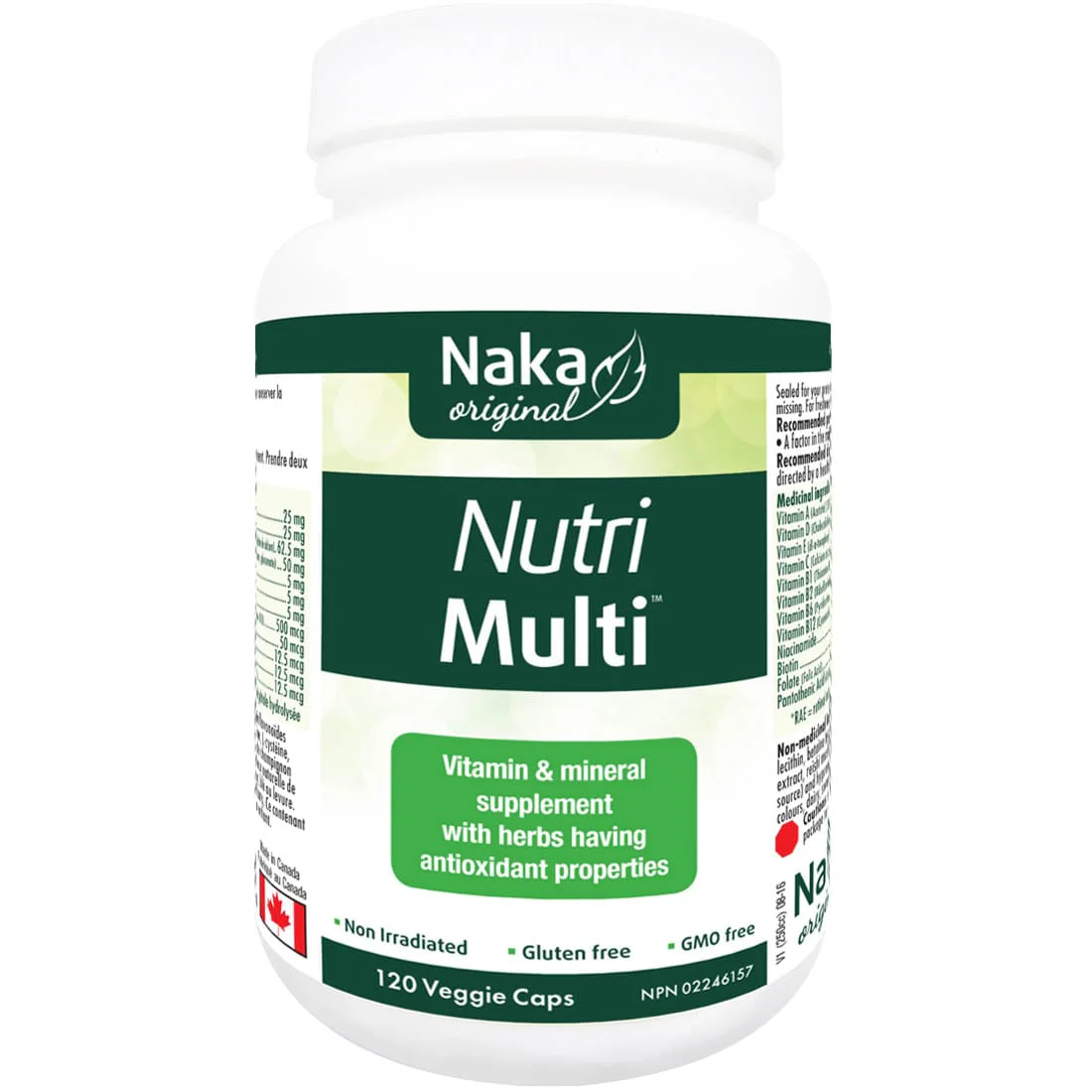 Naka Herbs Nutri Multi Multivitamin with Minerals and Herbs, Gluten-Free, 150 Vegetable Capsules