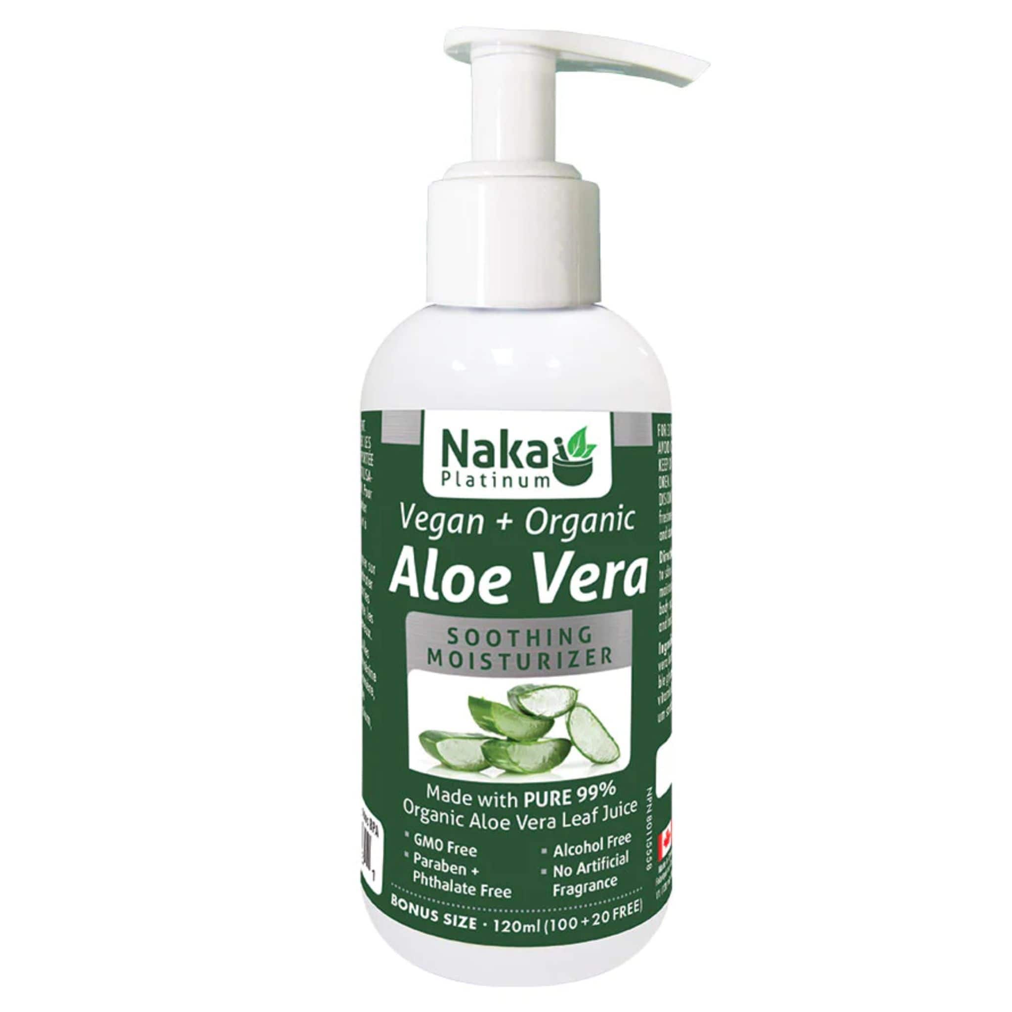 Naka Platinum Aloe Vera Gel Moisturizer Vegan + Organic (Made with 99% Pure Aloe Leaf Juice), 120-340ml - Image 3