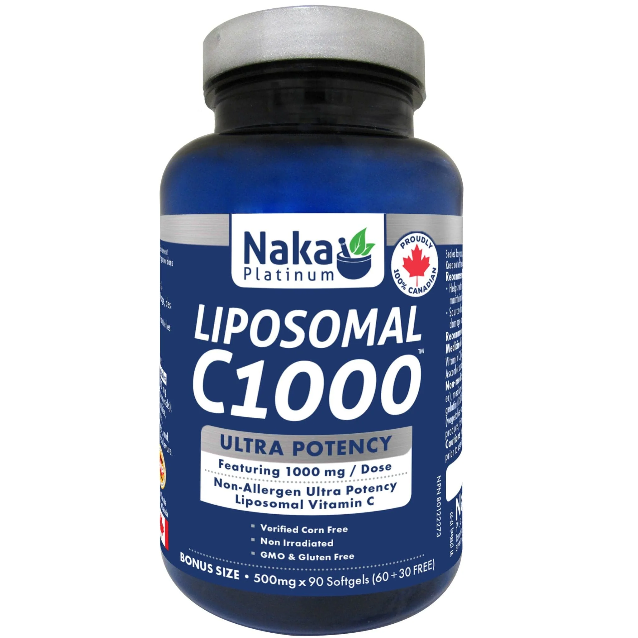 Naka Platinum Liposomal Vitamin C 500mg Softgels Buffered Vitamin C, C1000 Softgels - Image 2