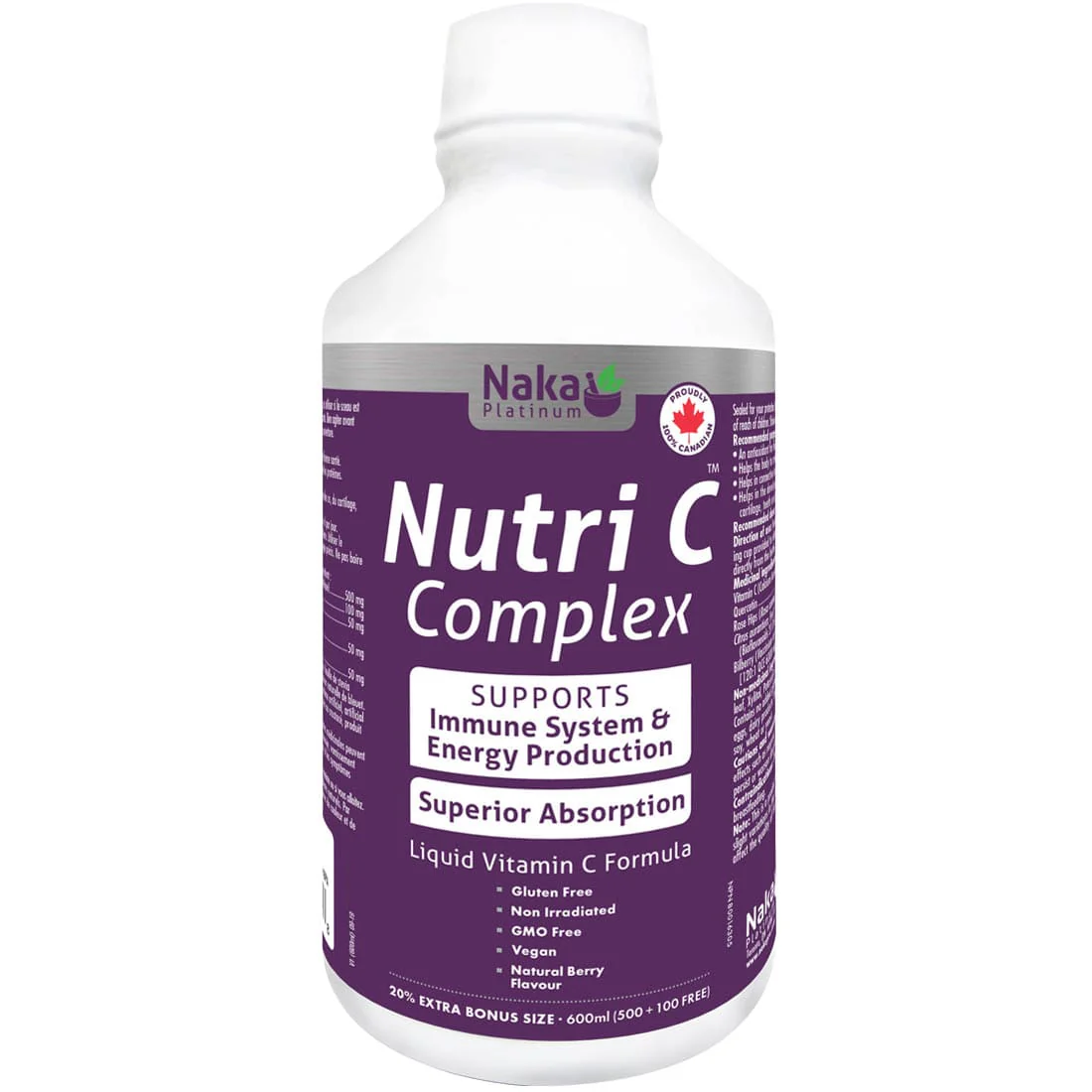 Naka Herbs Platinum Nutri C-1000 Liquid Vitamin C Formula, 600ml - Image 2